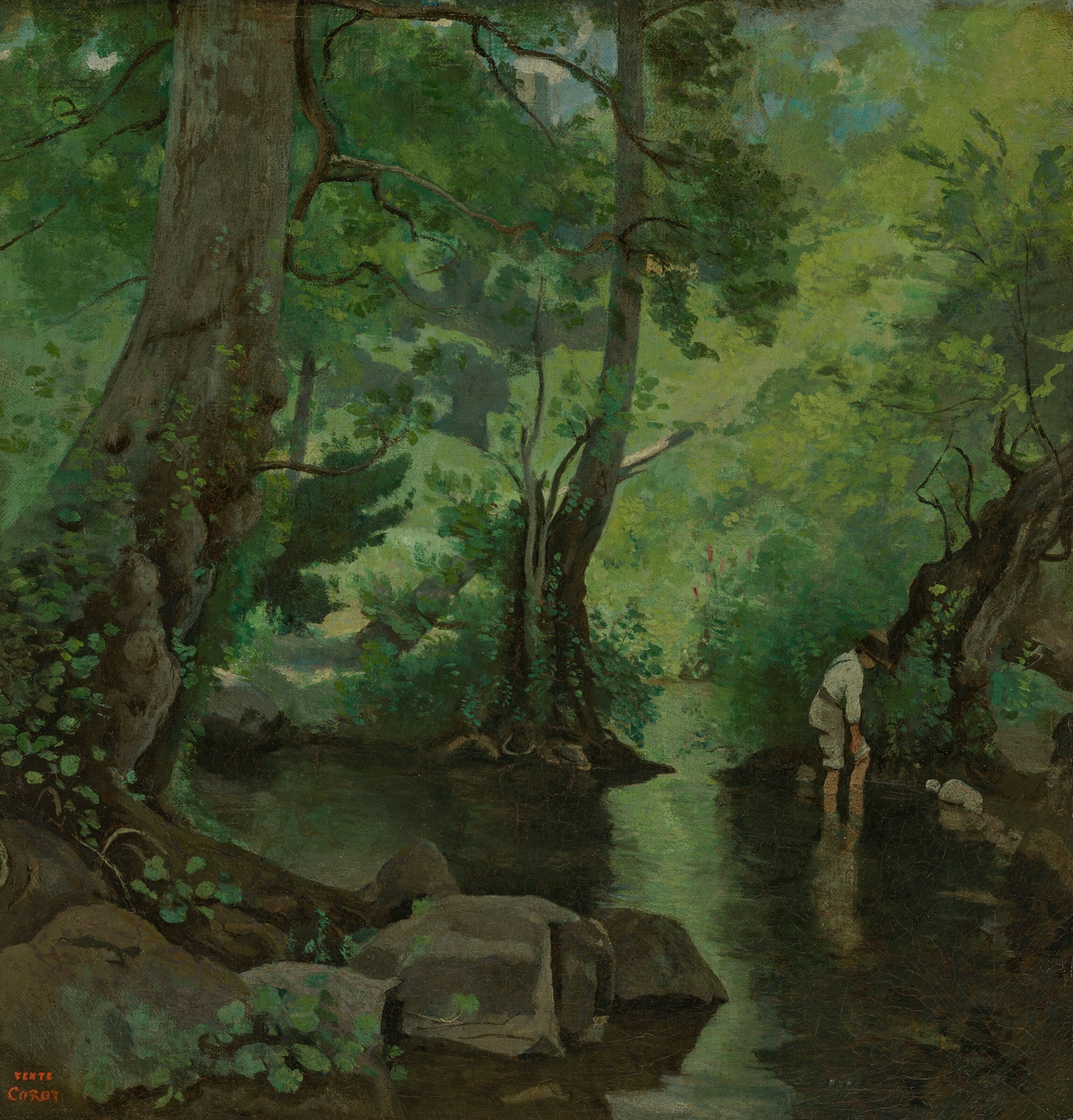 Nemi. Le Pêcheur d’écrevisses, by Jean-Baptiste-Camille Corot, public domain