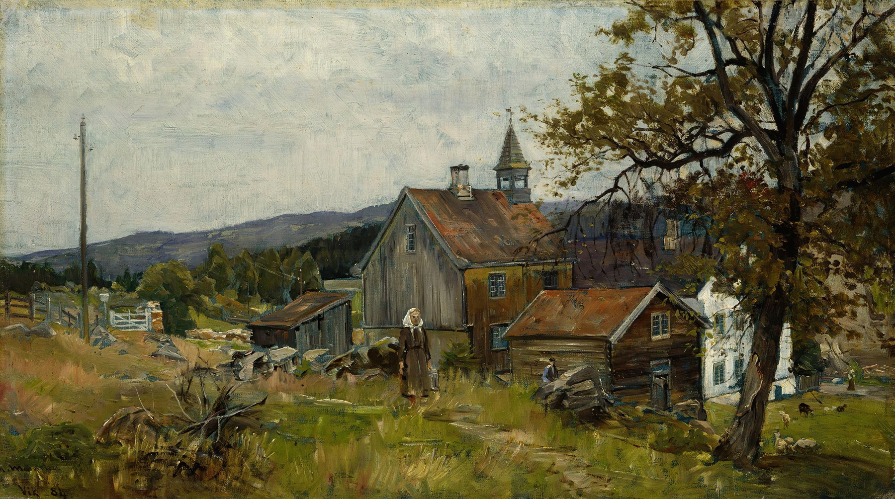 Farm, Vik at Stange, by Gerhard Munthe, public domain