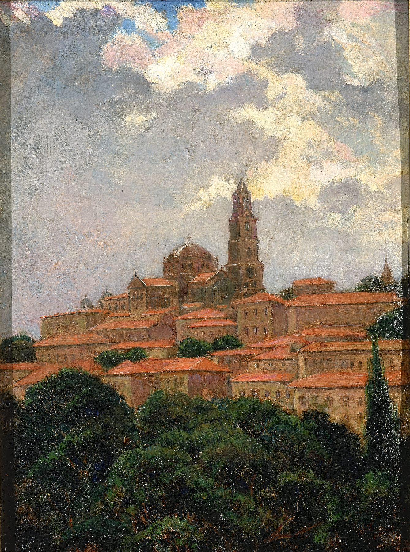 Gothic architecture of Cathedral at le Puy by James Carroll Beckwith, oil painting