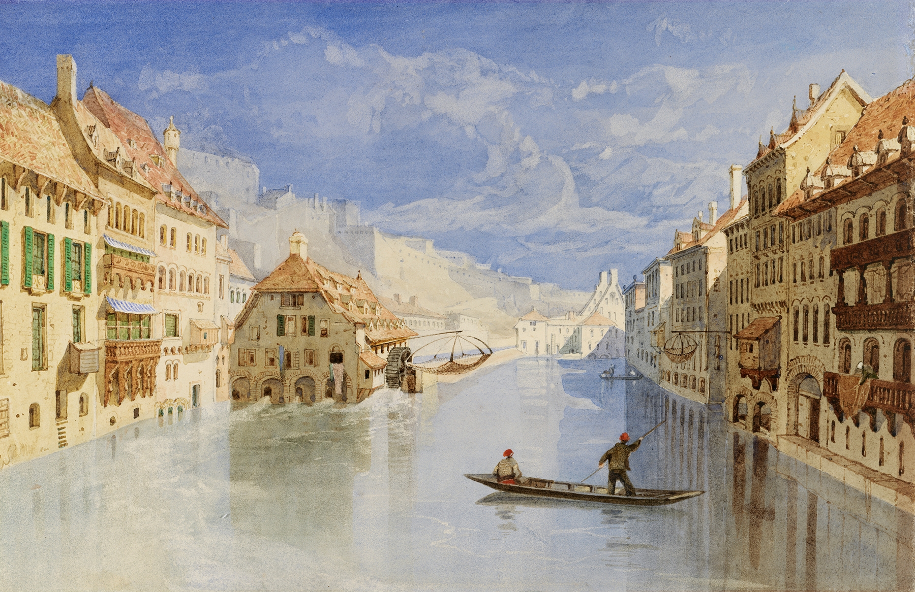 Watercolour by John Sell Cotman depicting the Citadel above Namur, Belgium
