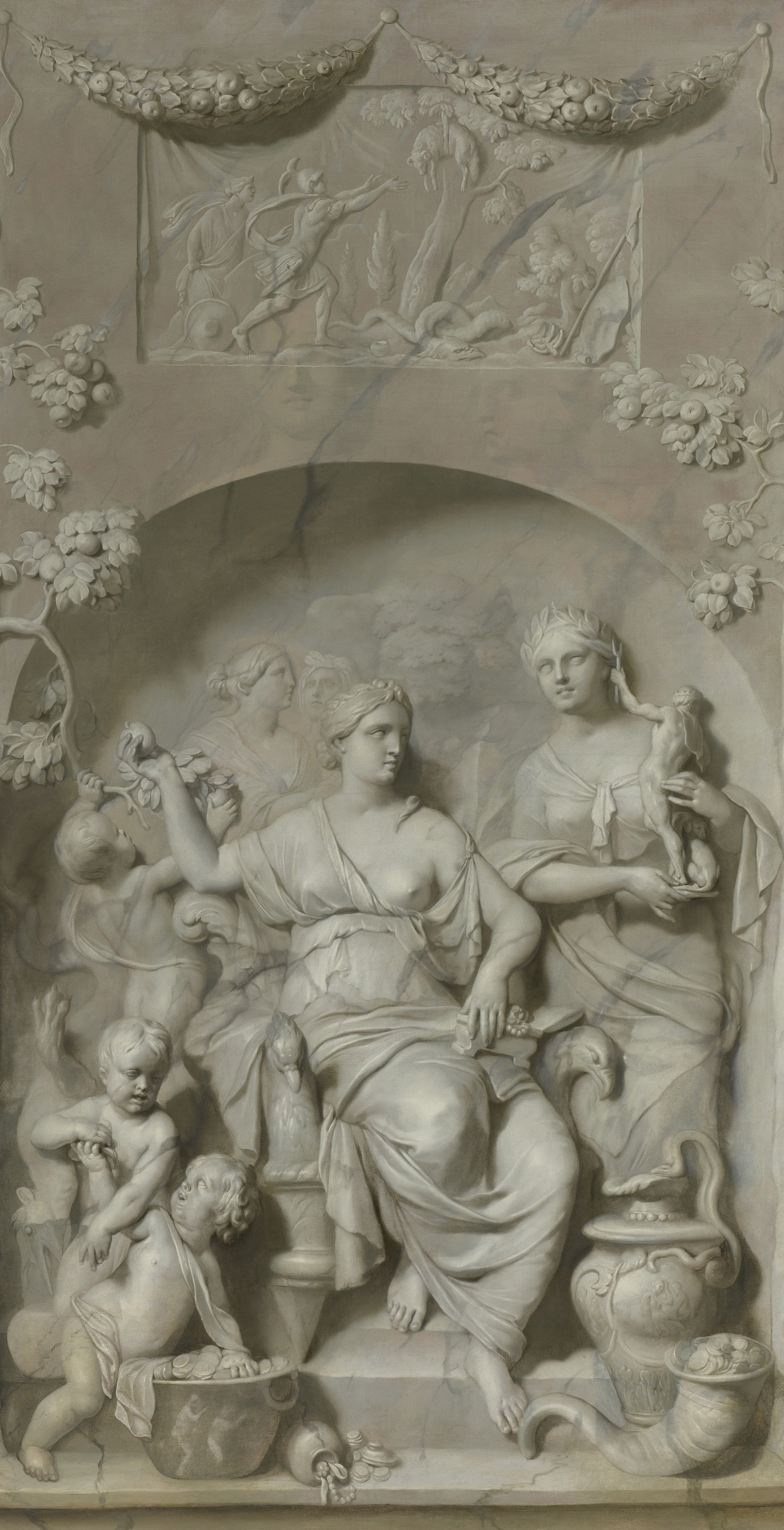 Allegory of Riches by Gerard de Lairesse, oil on canvas depicting wealth and golden drapery.