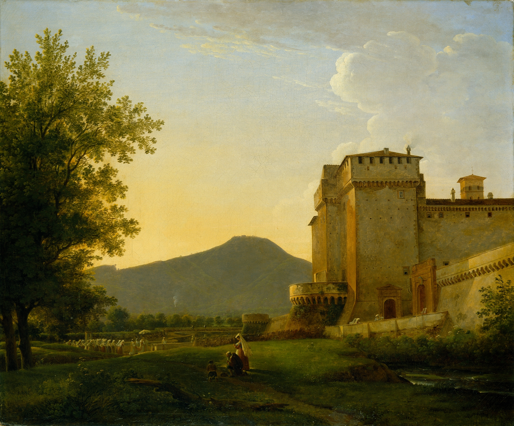 Landscape of Grotta Ferrata In The Alban Hills by Pierre-Athanase Chauvin, oil painting