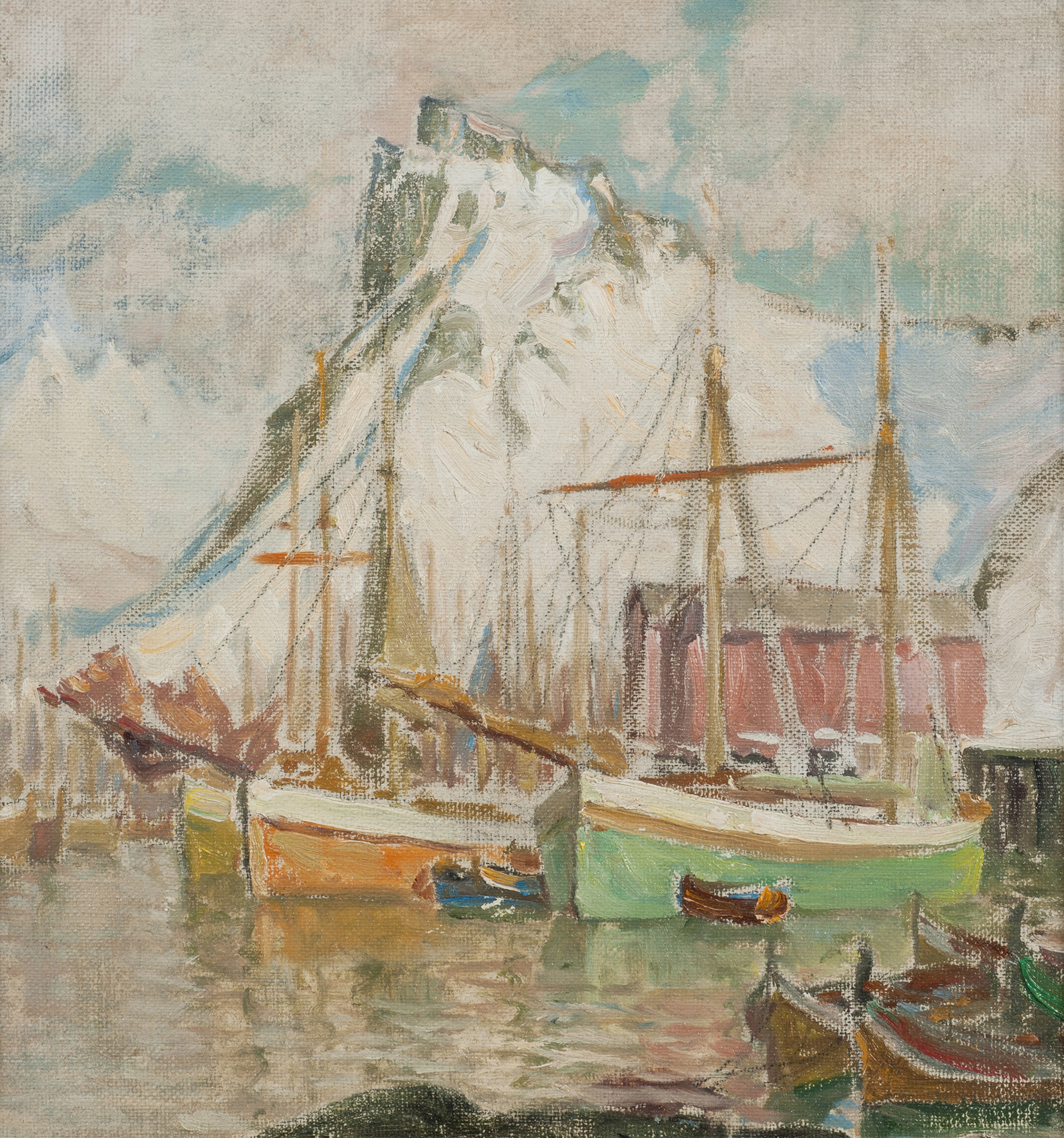 In the Harbour, Svolvaer. Study from Lofoten, by Anna Boberg, public domain