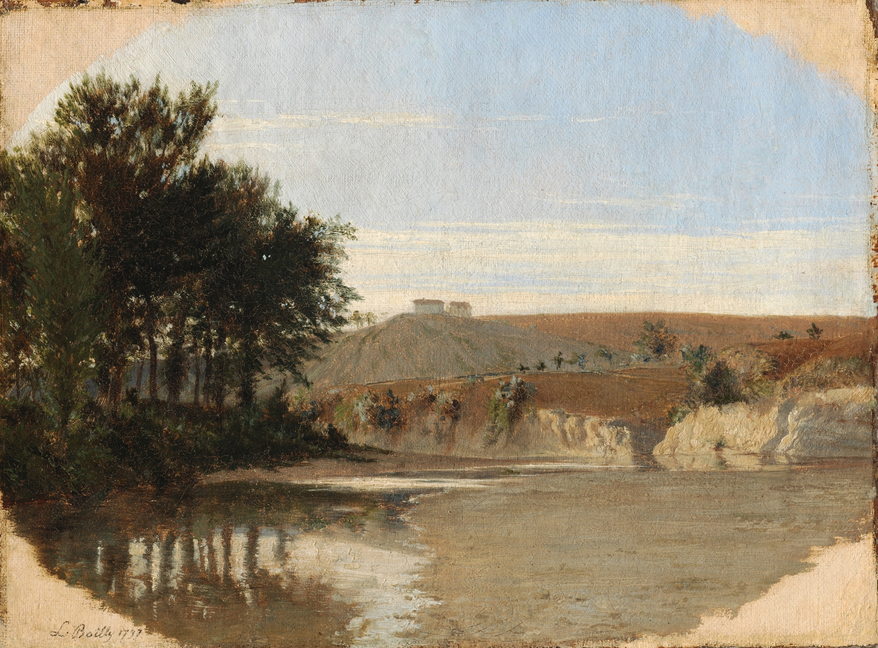 View of a Lake, oil painting by Louis-Léopold Boilly, depicting a tranquil lake and horizon.