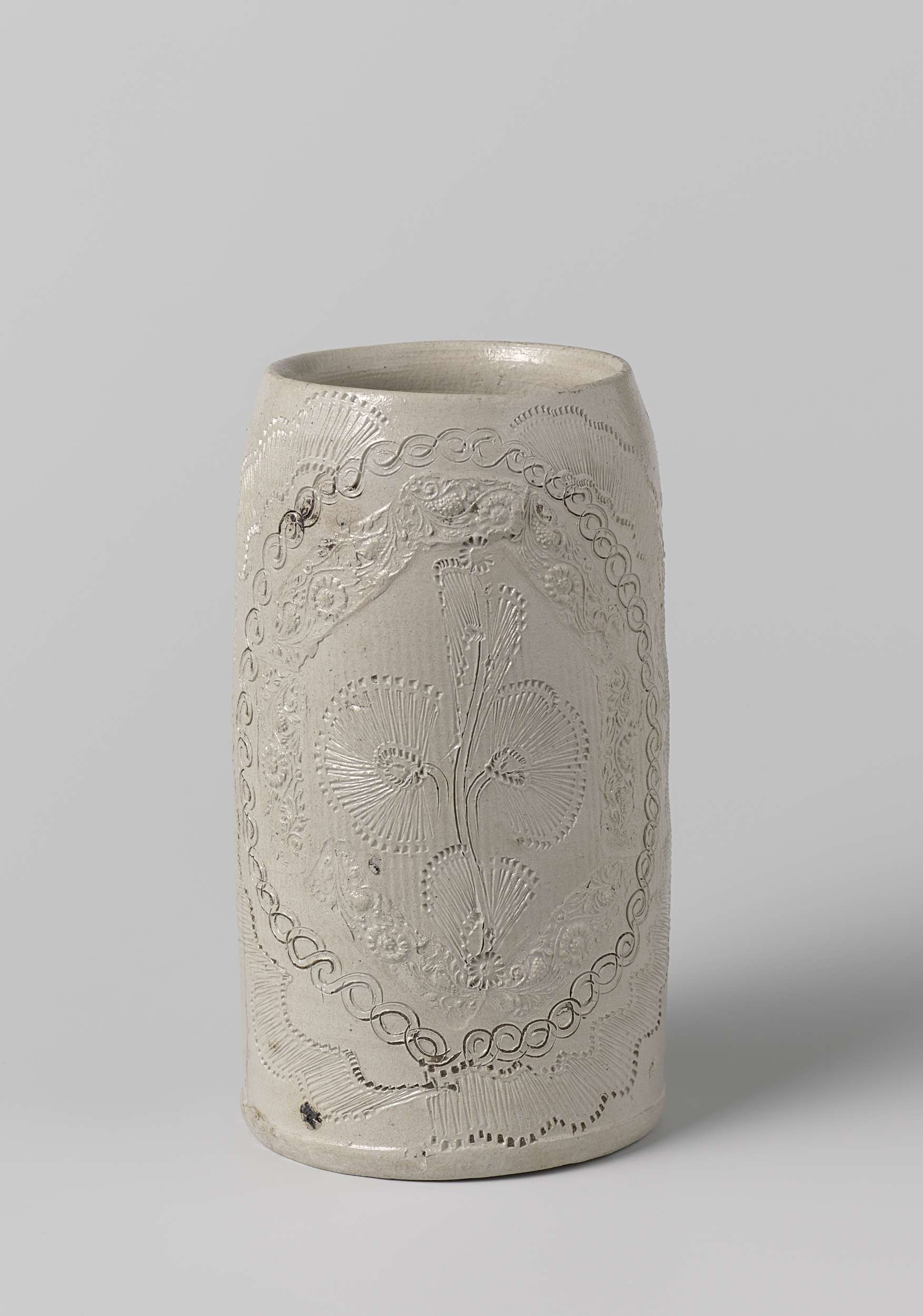 Tankard 'humpen' with floral scrolls, ceramics, unknown artist