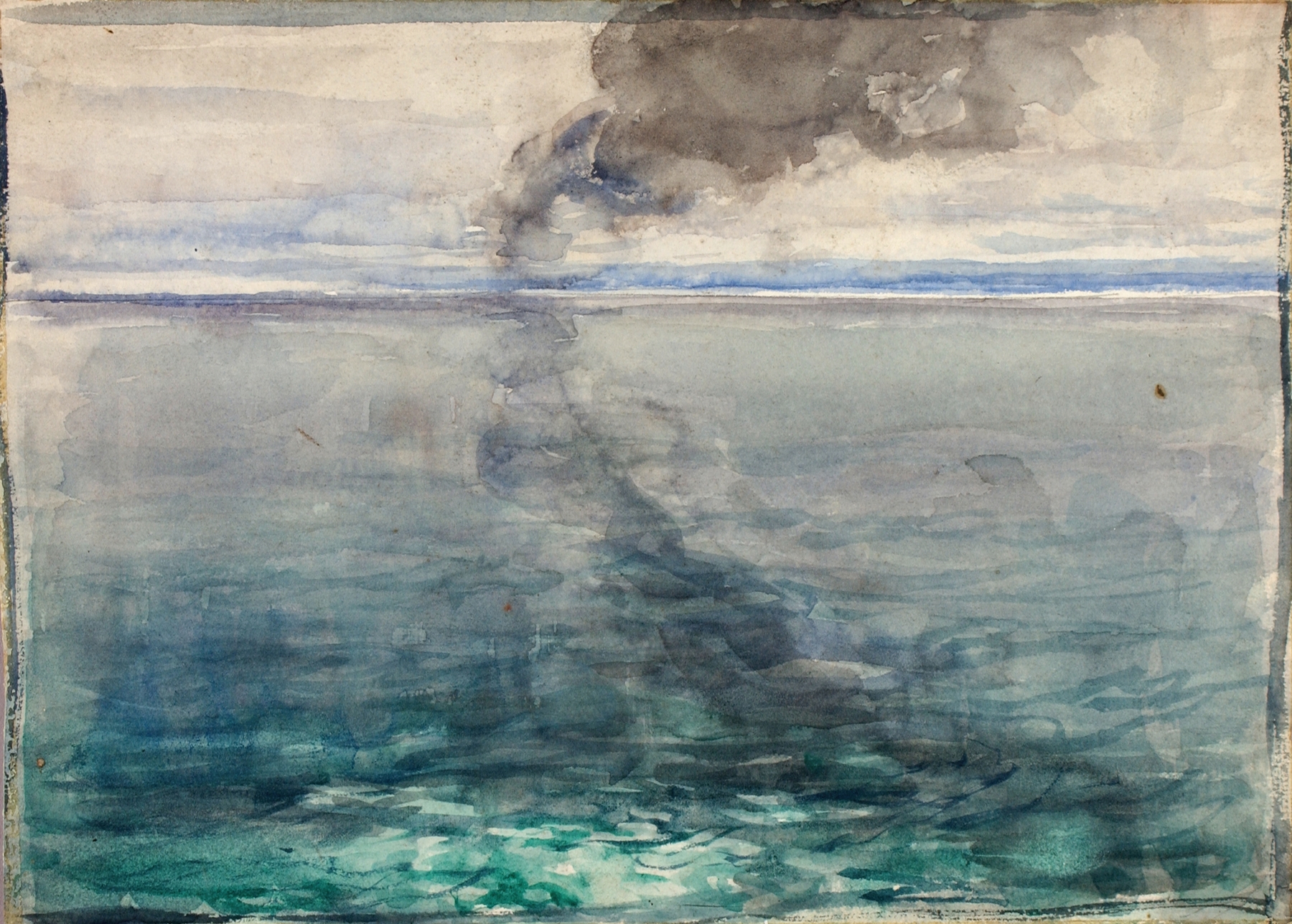 Marine scene with a figure gazing over the ocean, oil painting by Henry Ossawa Tanner