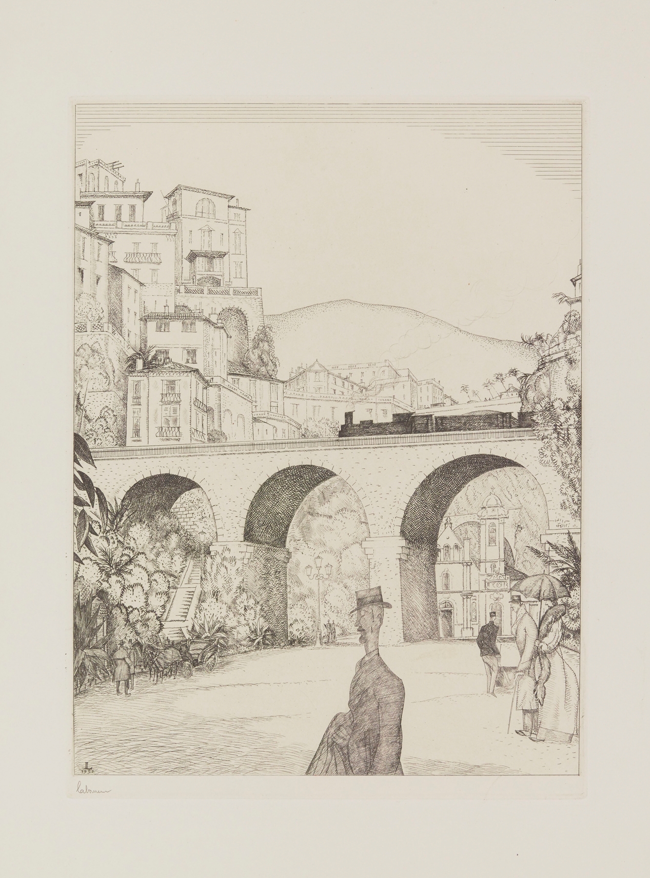 Viaduc à Monaco by Jean-Émile Laboureur, modernism, architecture