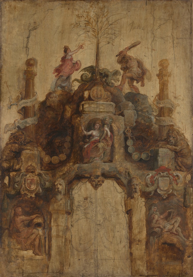 The Arch of the Mint by Peter Paul Rubens showcases a grand architectural scene.