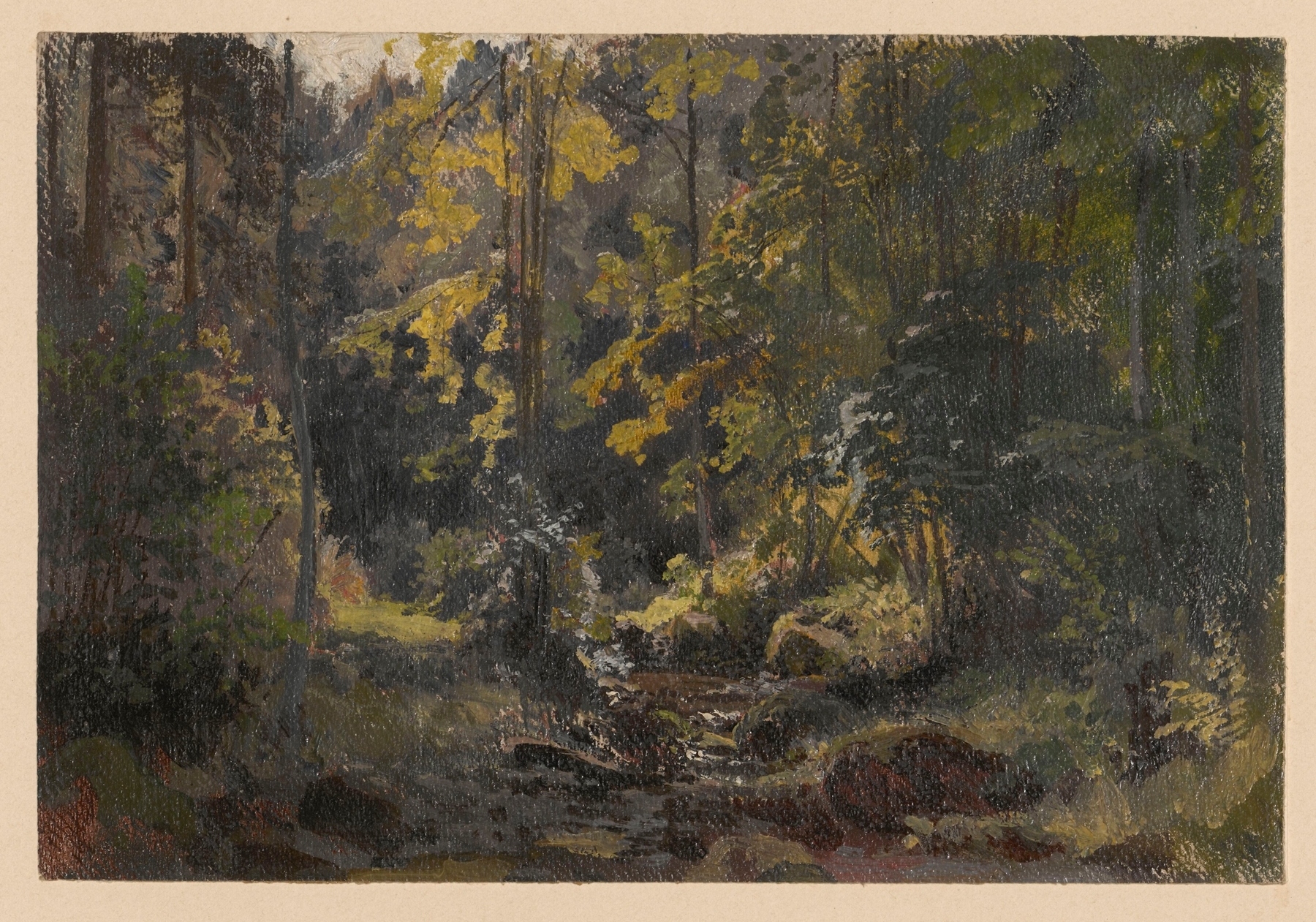 Shrubs and trees by the Szczawnik, by Adolf Dressler, public domain
