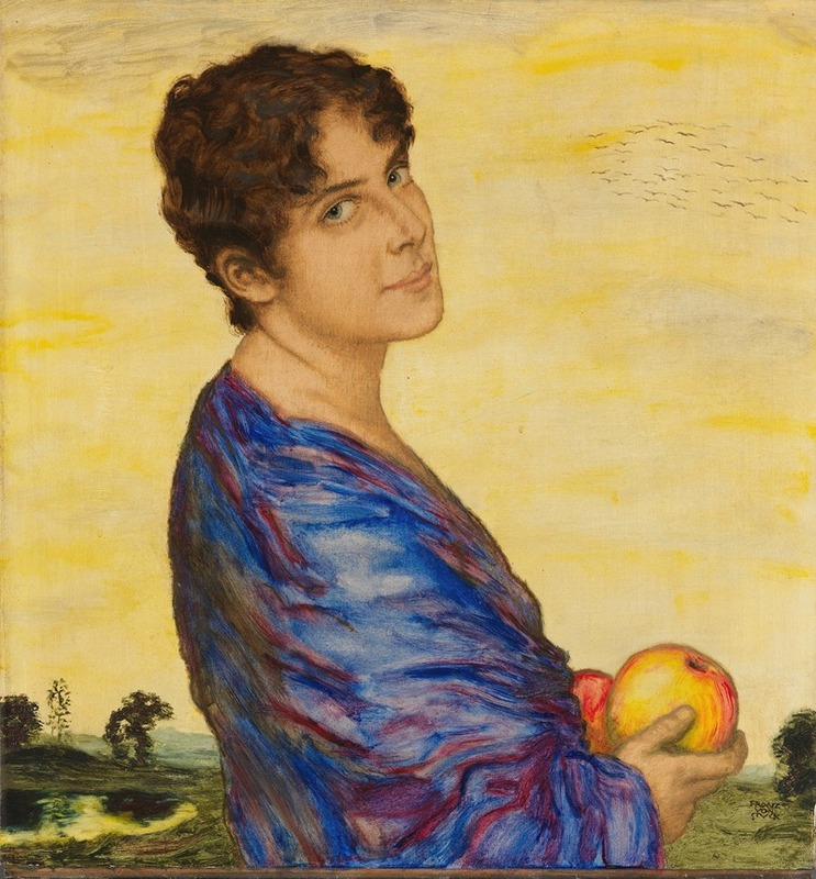 Franz von Stuck's 'Porträt Frau von Stuck' features a woman in a striking pose.