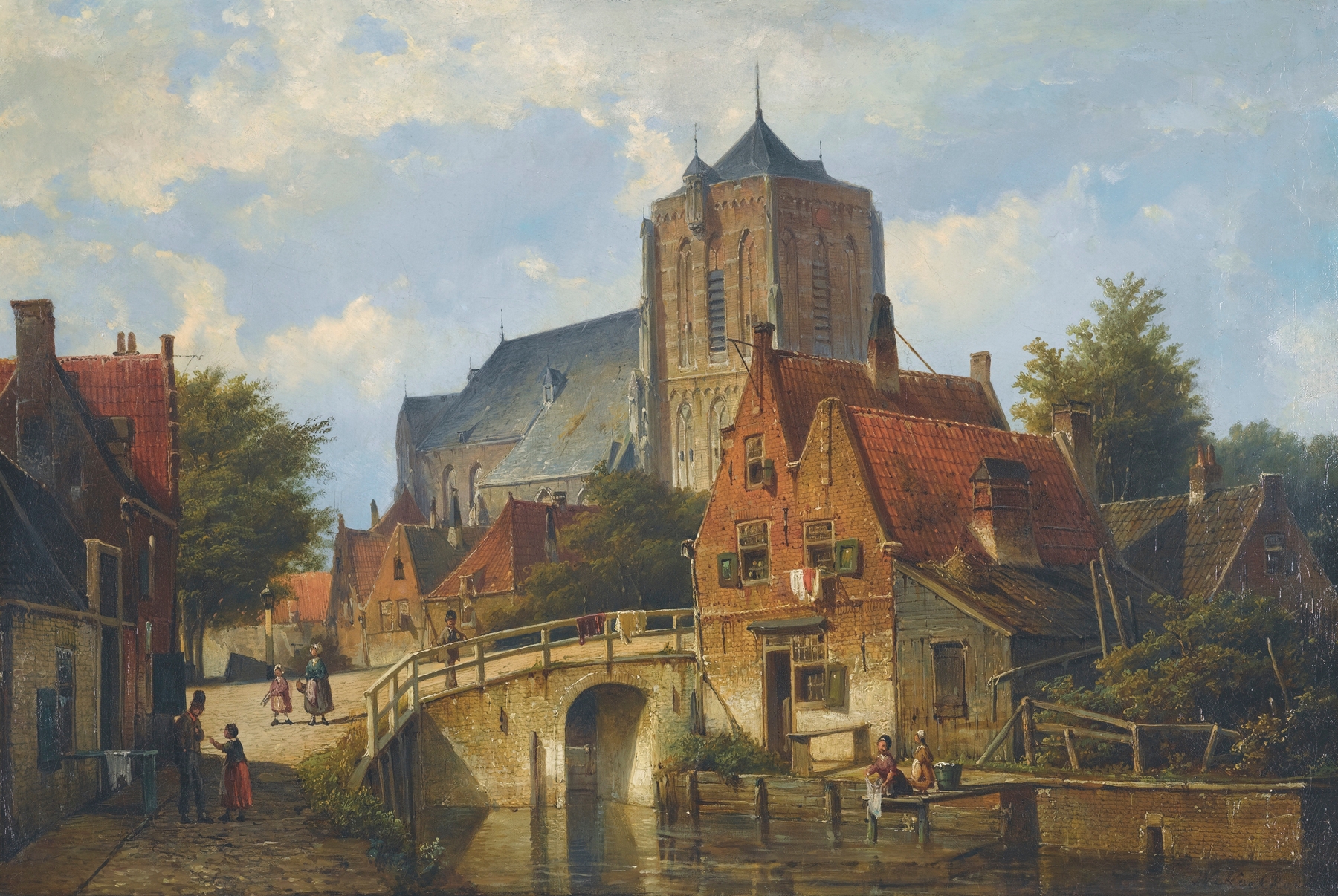 By the Canal, by Willem Koekkoek, public domain