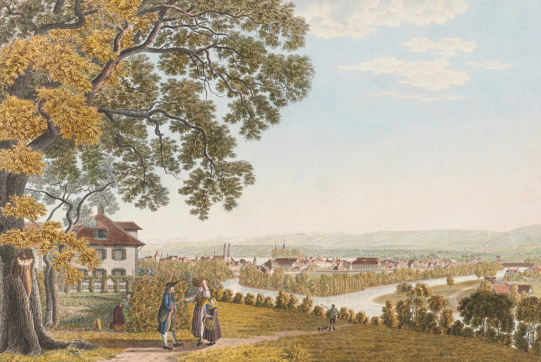 Cityscape of Zürich, von Norden by Johann Jakob Biedermann, medium unknown