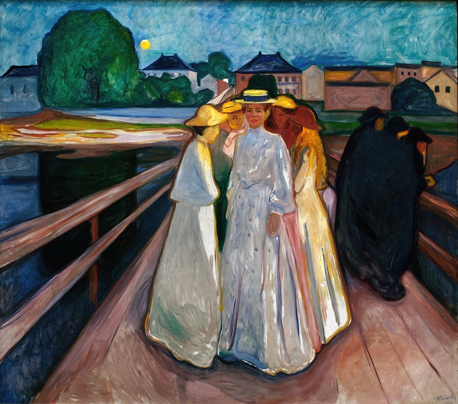 On the Bridge, by Edvard Munch, public domain