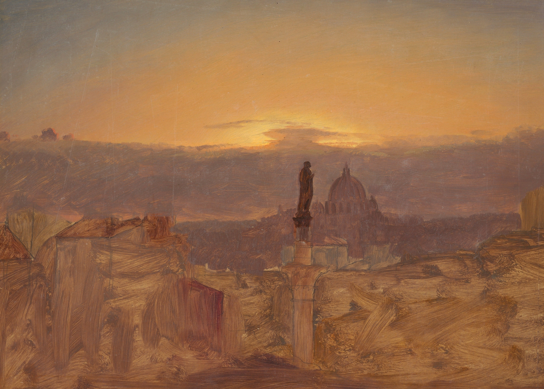 St. Peter’s Basilica at sunset, oil painting by Frederic Edwin Church
