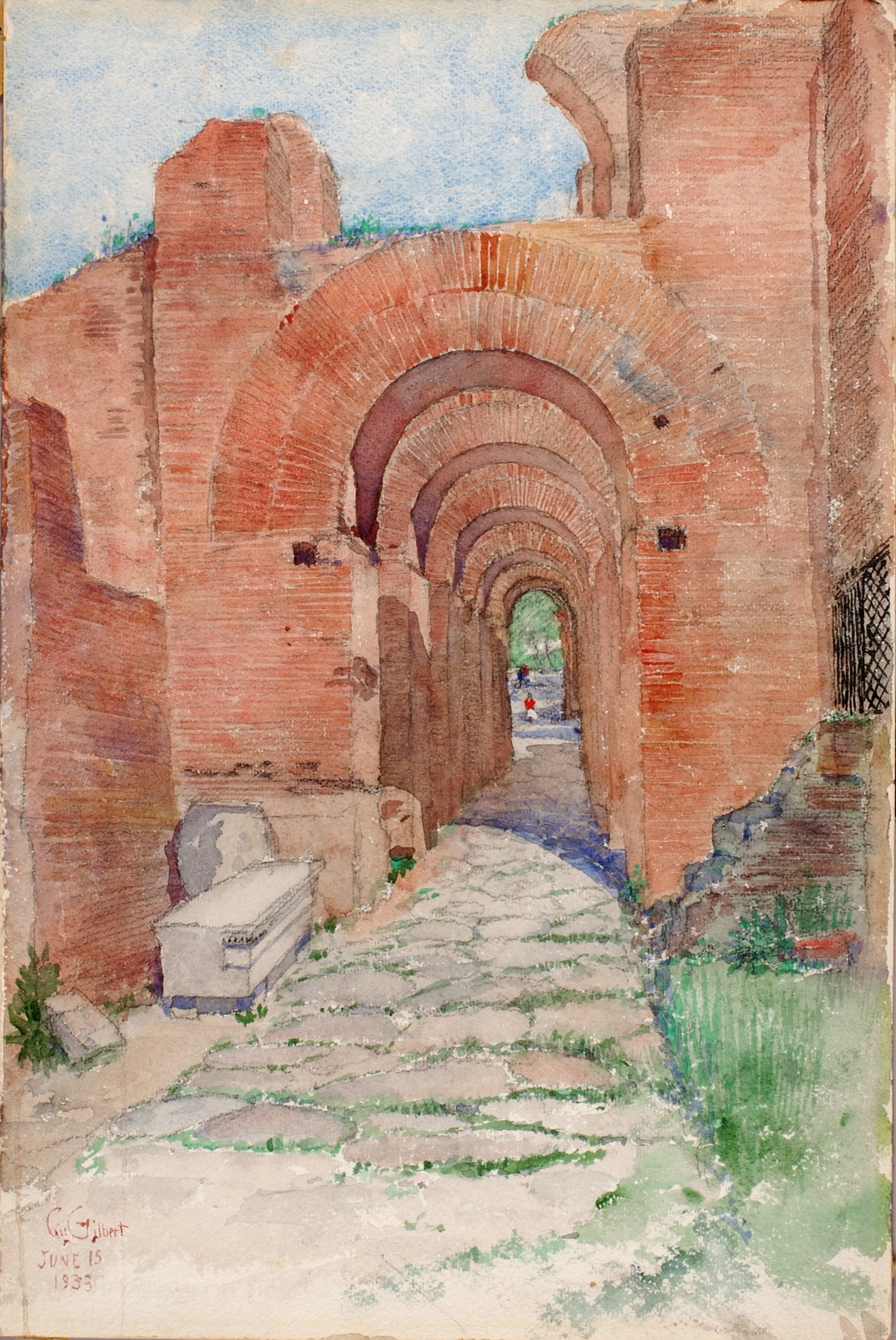 Arches of Palace of Nero, by Cass Gilbert, public domain