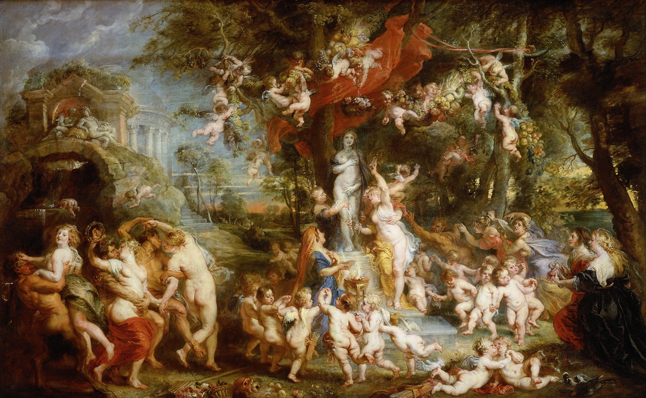 The Feast of Venus by Peter Paul Rubens depicts a vibrant celebration of love and beauty.
