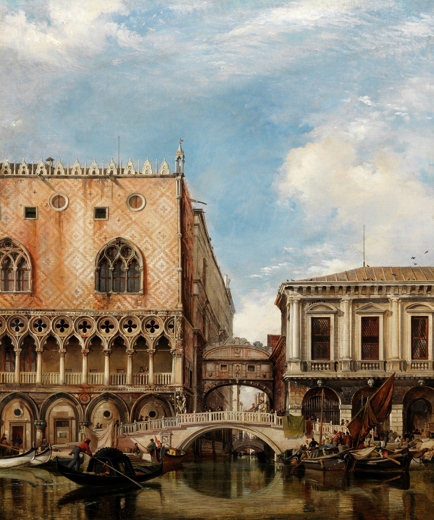 Bridge of Sighs, Venice, by Edward William Cooke, public domain