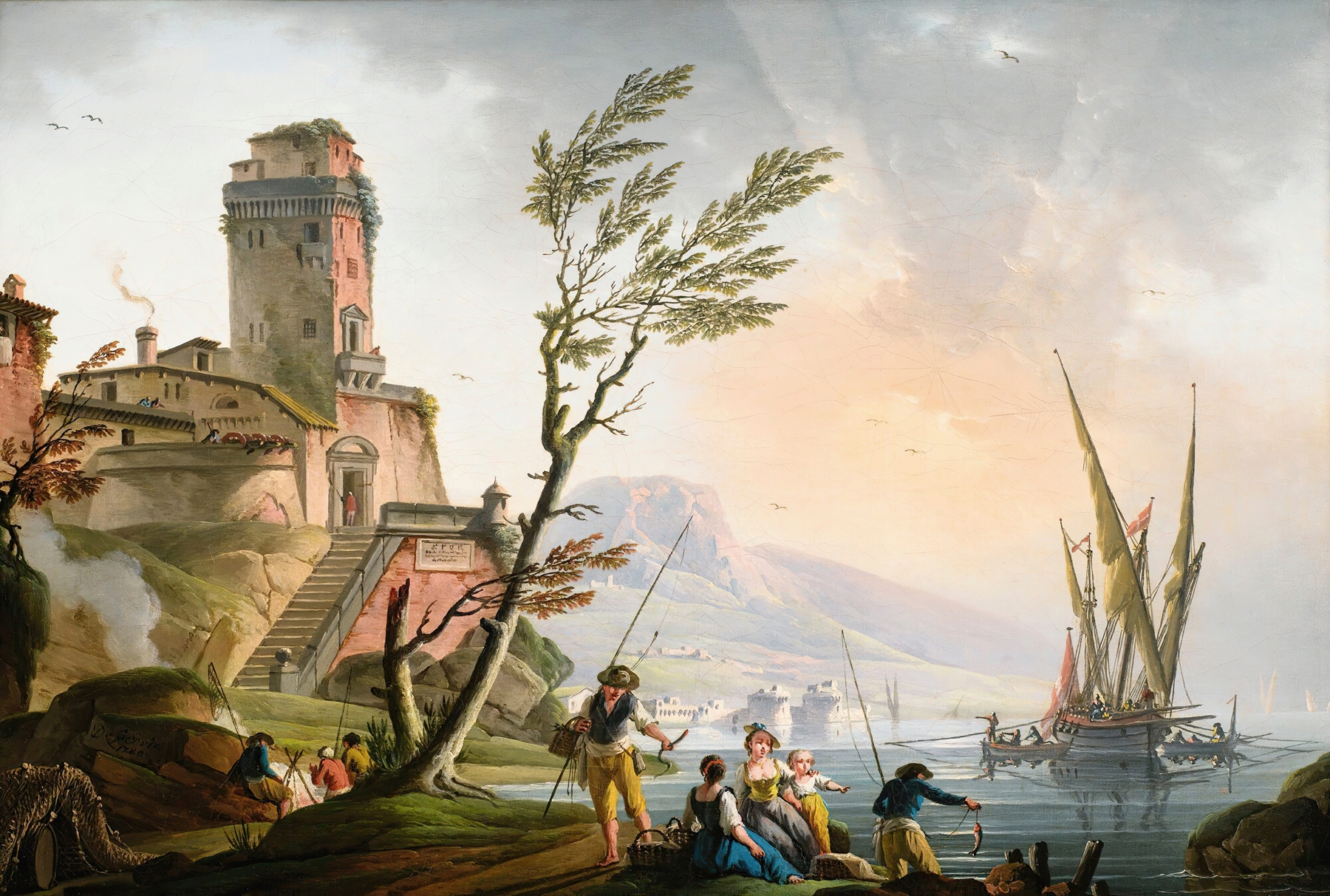 Mediterranean Landscape, by Charles-François Grenier De Lacroix, public domain