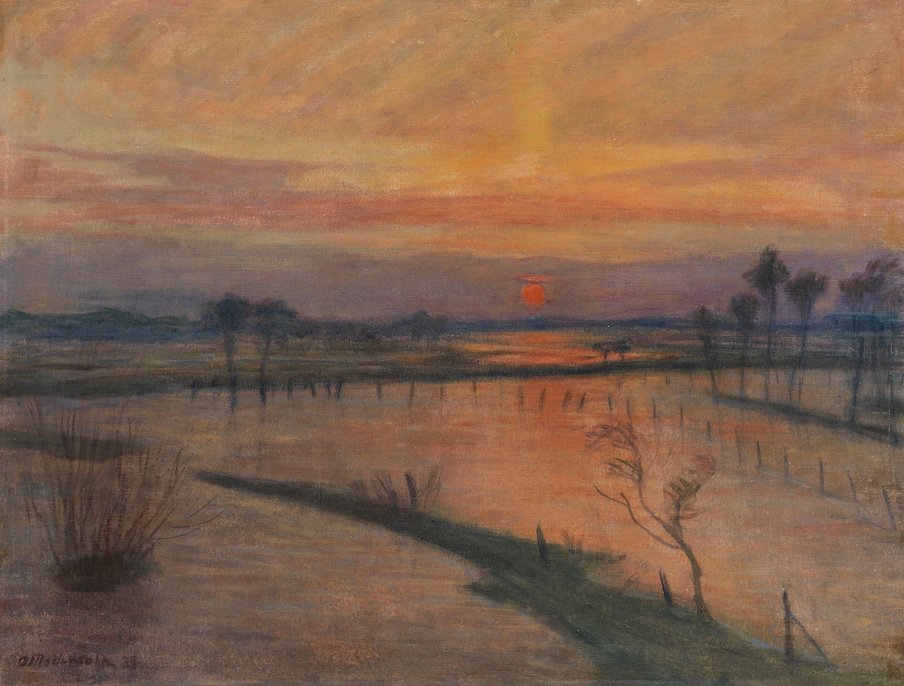 Überschwemmung an der Wümme, by Otto Modersohn, public domain