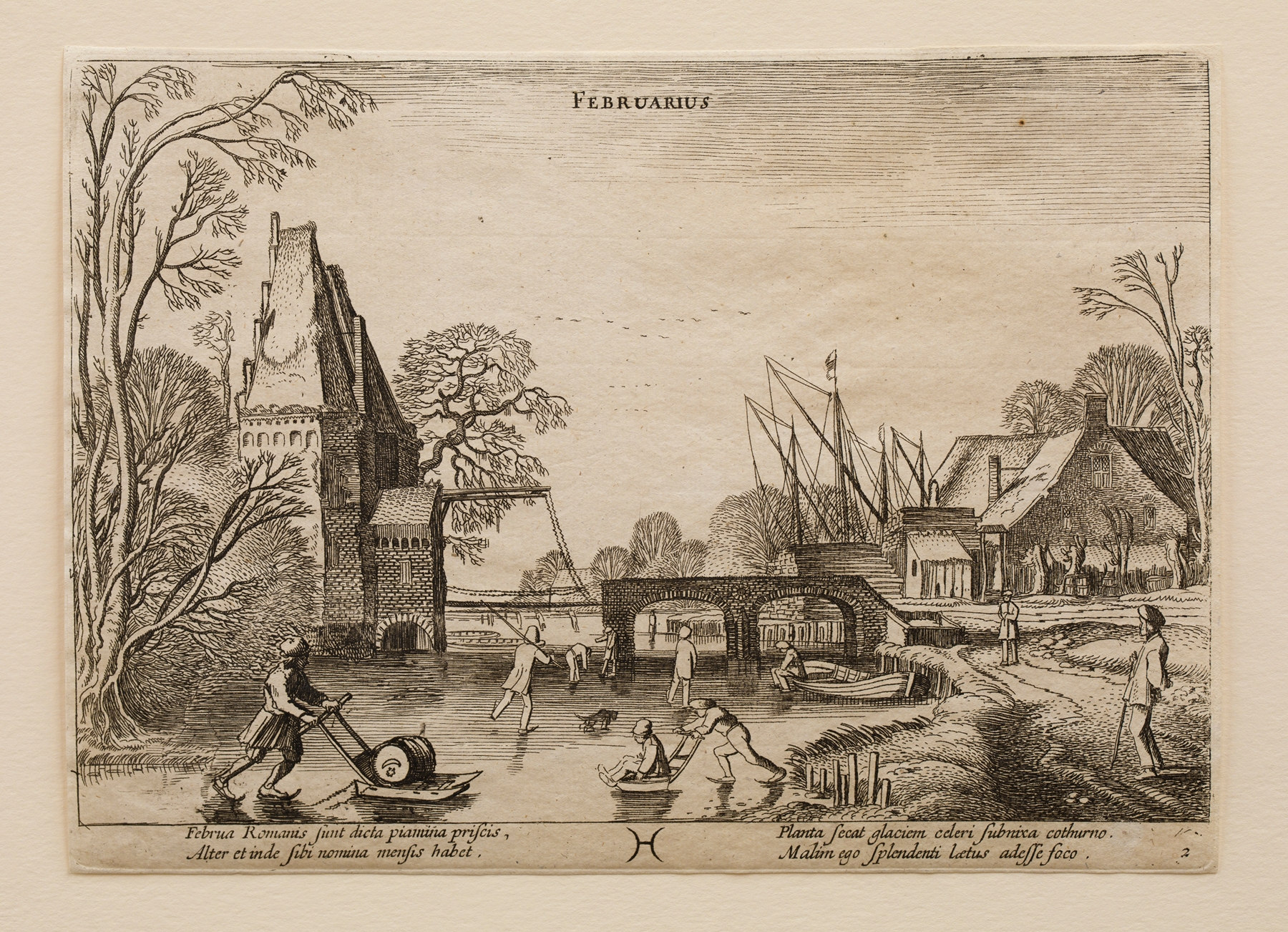 Landscape depicting winter scenery by Jan van de Velde, 1616, oil painting