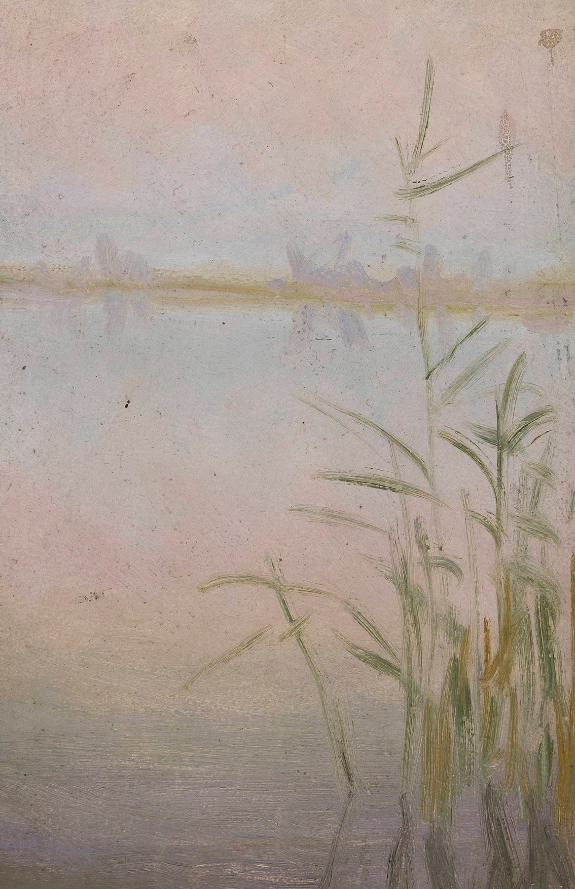 Reeds at the lake by Władysław Ostrowski, impressionism