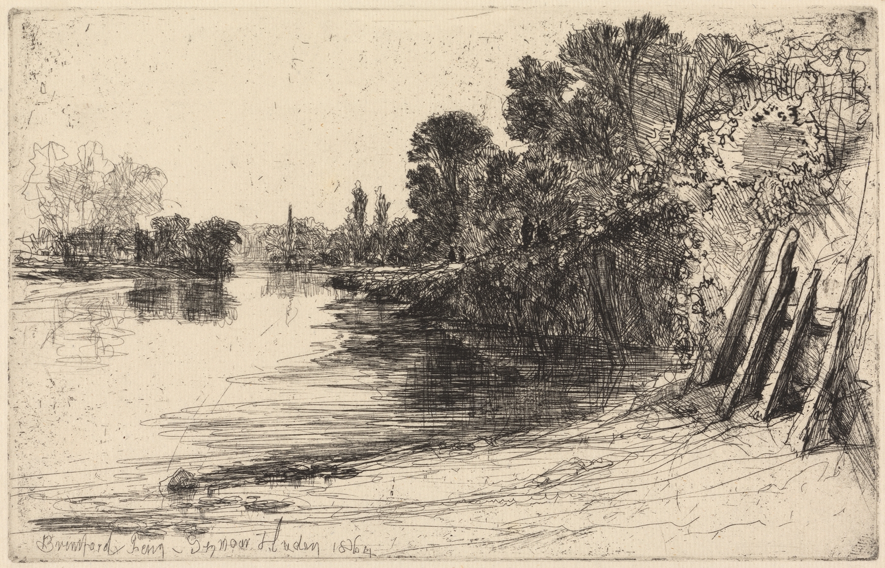 Brentford Ferry, by Francis Seymour Haden, public domain
