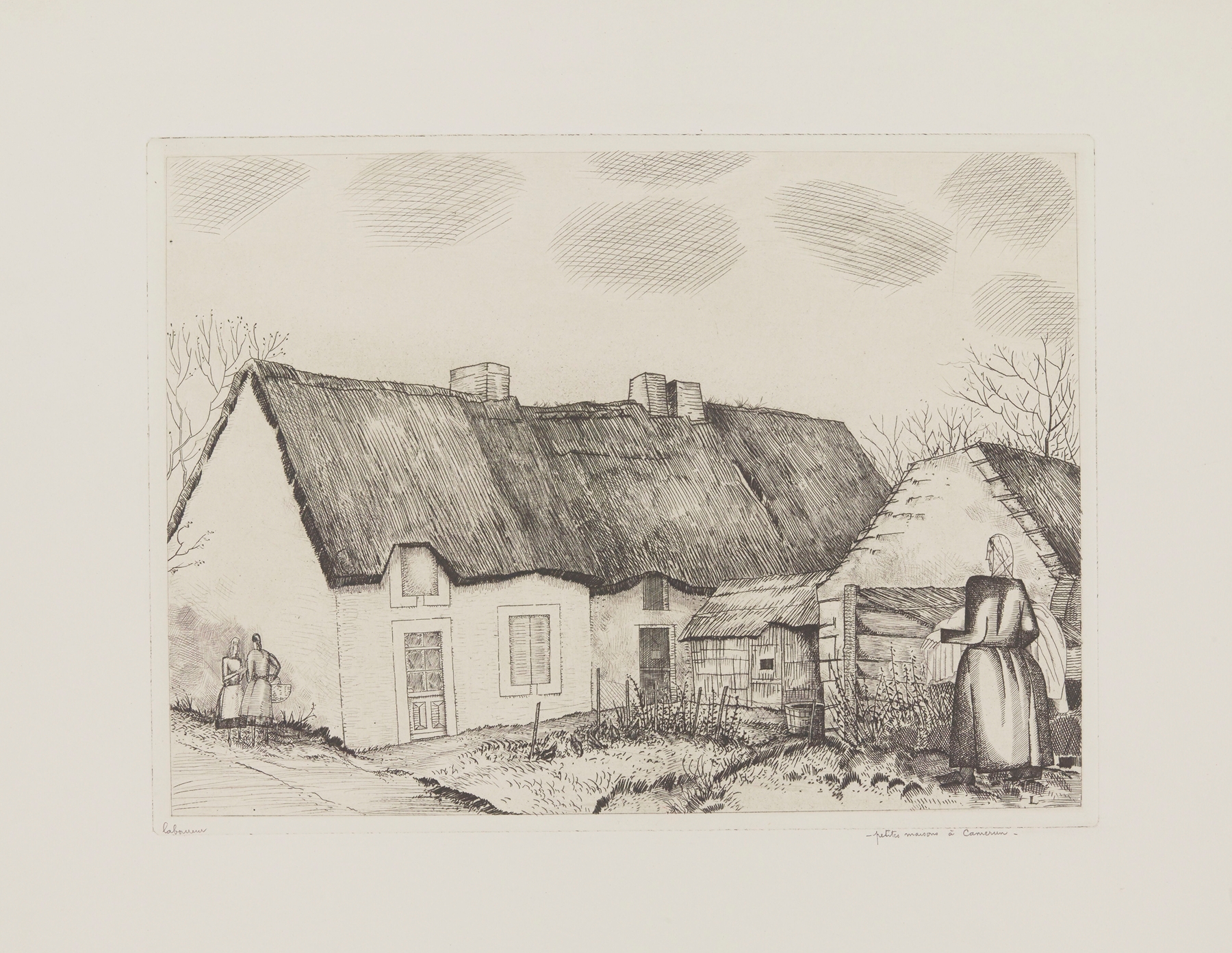 oil on canvas by Jean-Émile Laboureur depicting houses bathed in sunlight