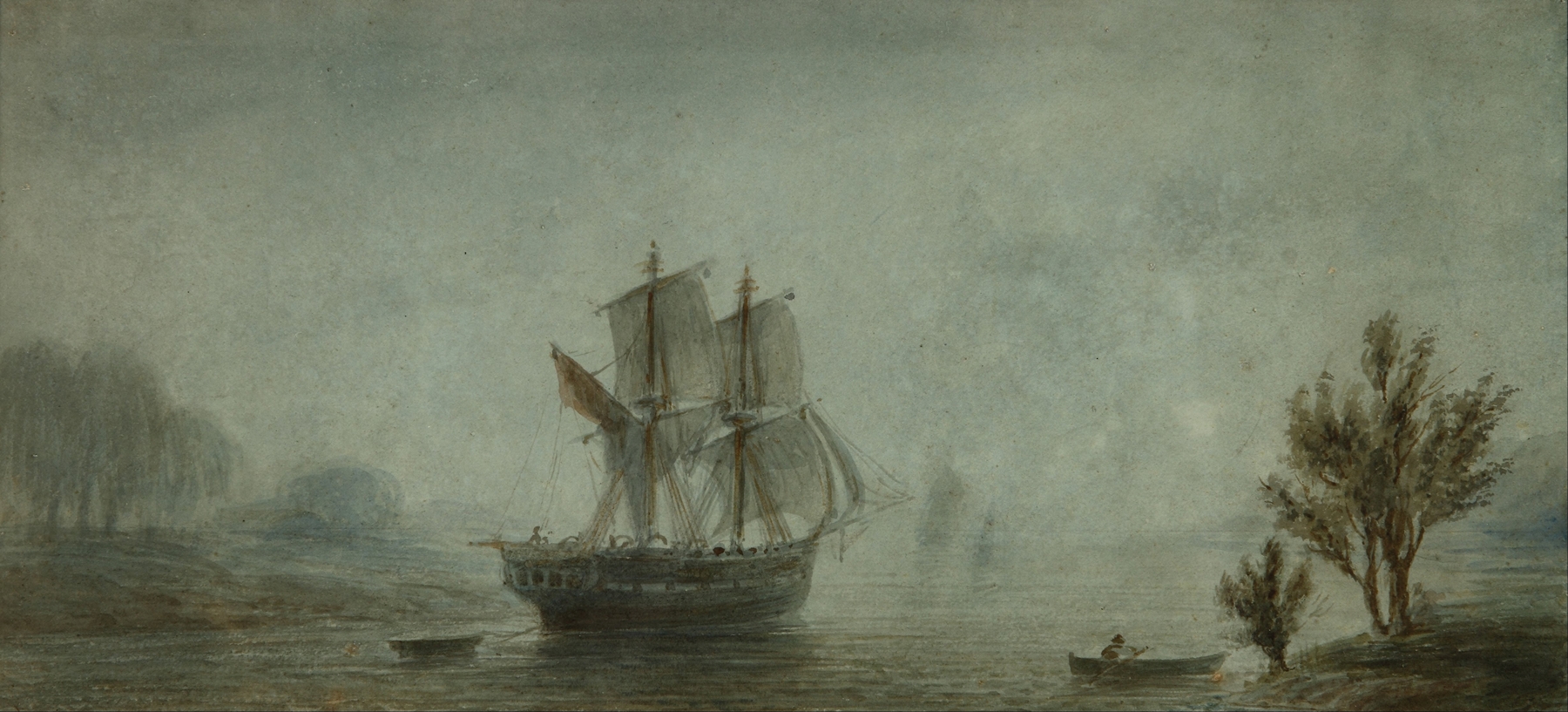 Marine scene with sailboats on the sea, oil on canvas by Prilidiano Pueyrredòn