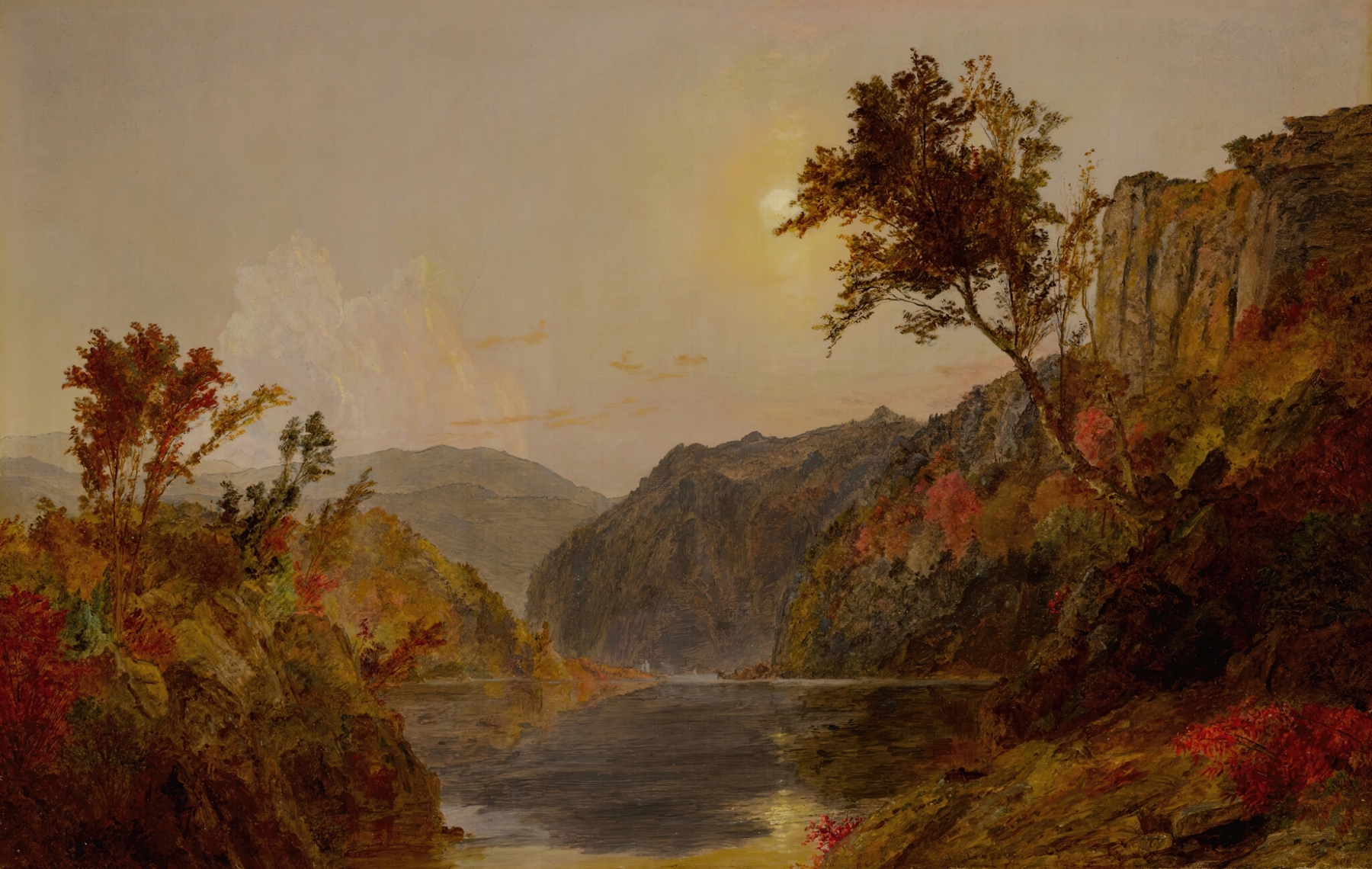 Hudson River Landscape, by Jasper Francis Cropsey, public domain