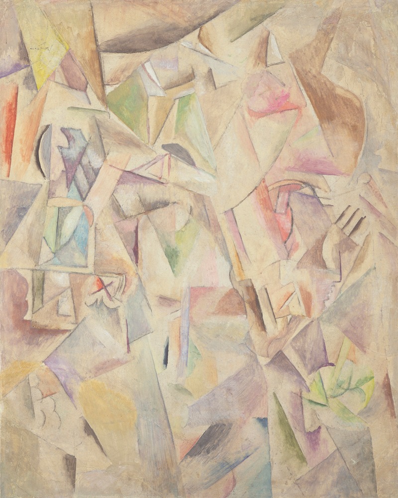 A Cubist study by Jules Pascin showcasing fragmented forms and vibrant colors.