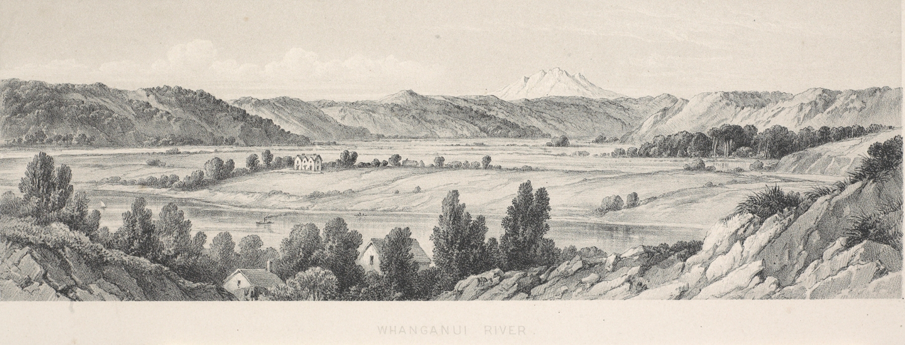 Landscape of Whanganui River by Charles Decimus Barraud, 1877, realism