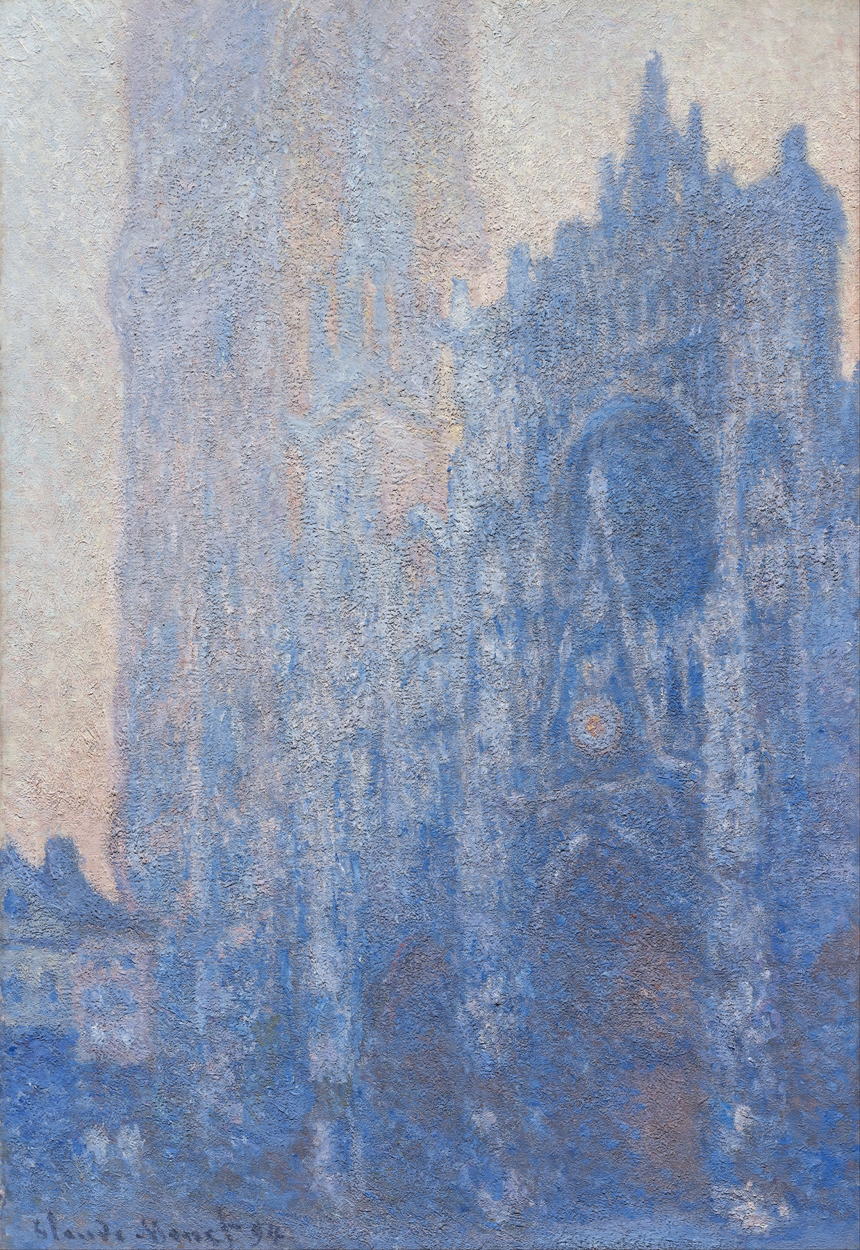 Rouen Cathedral façade and Tour d’Albane, oil on canvas by Claude Monet