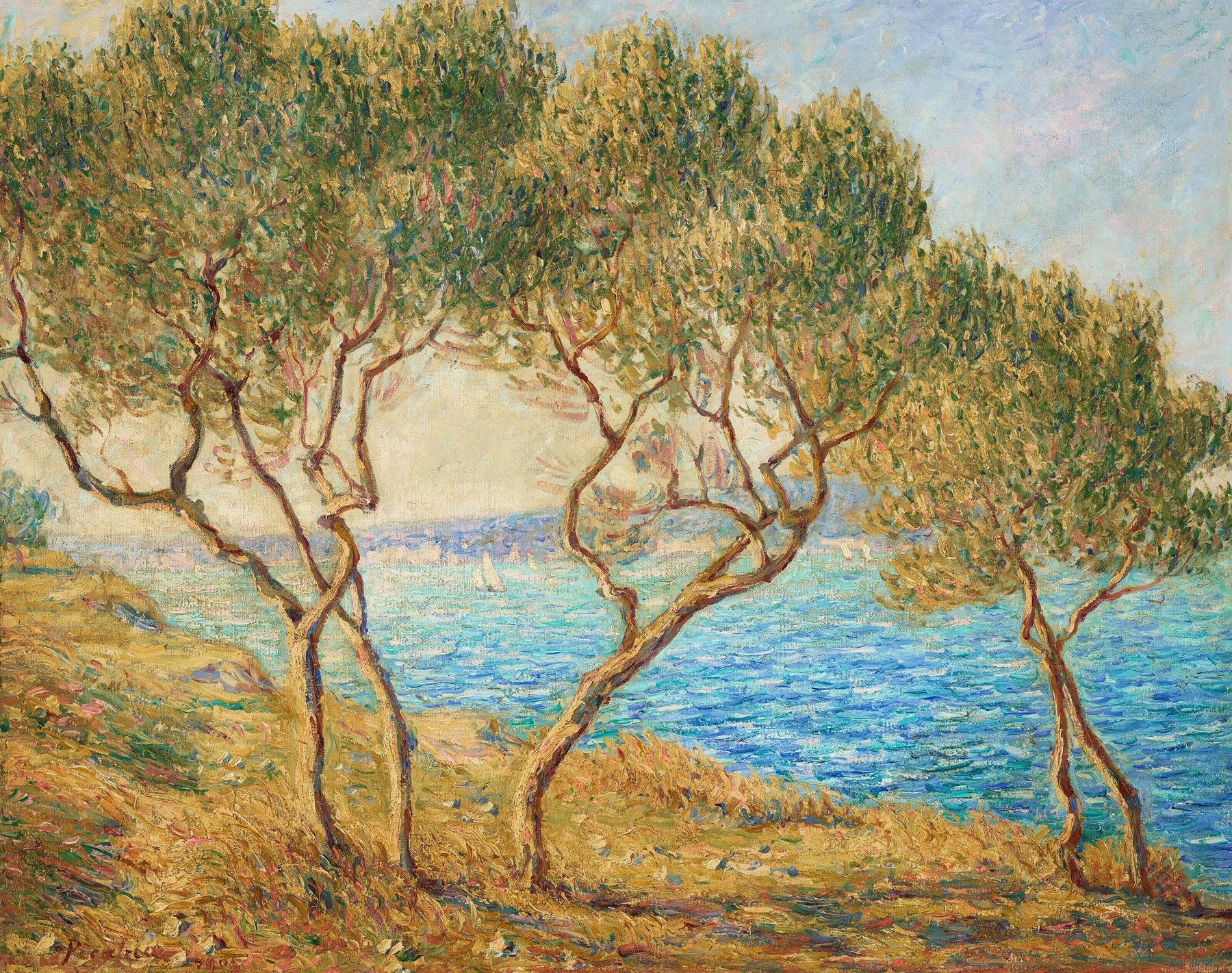 Les oliviers, effet de soleil aux Martigues, by Francis Picabia, public domain