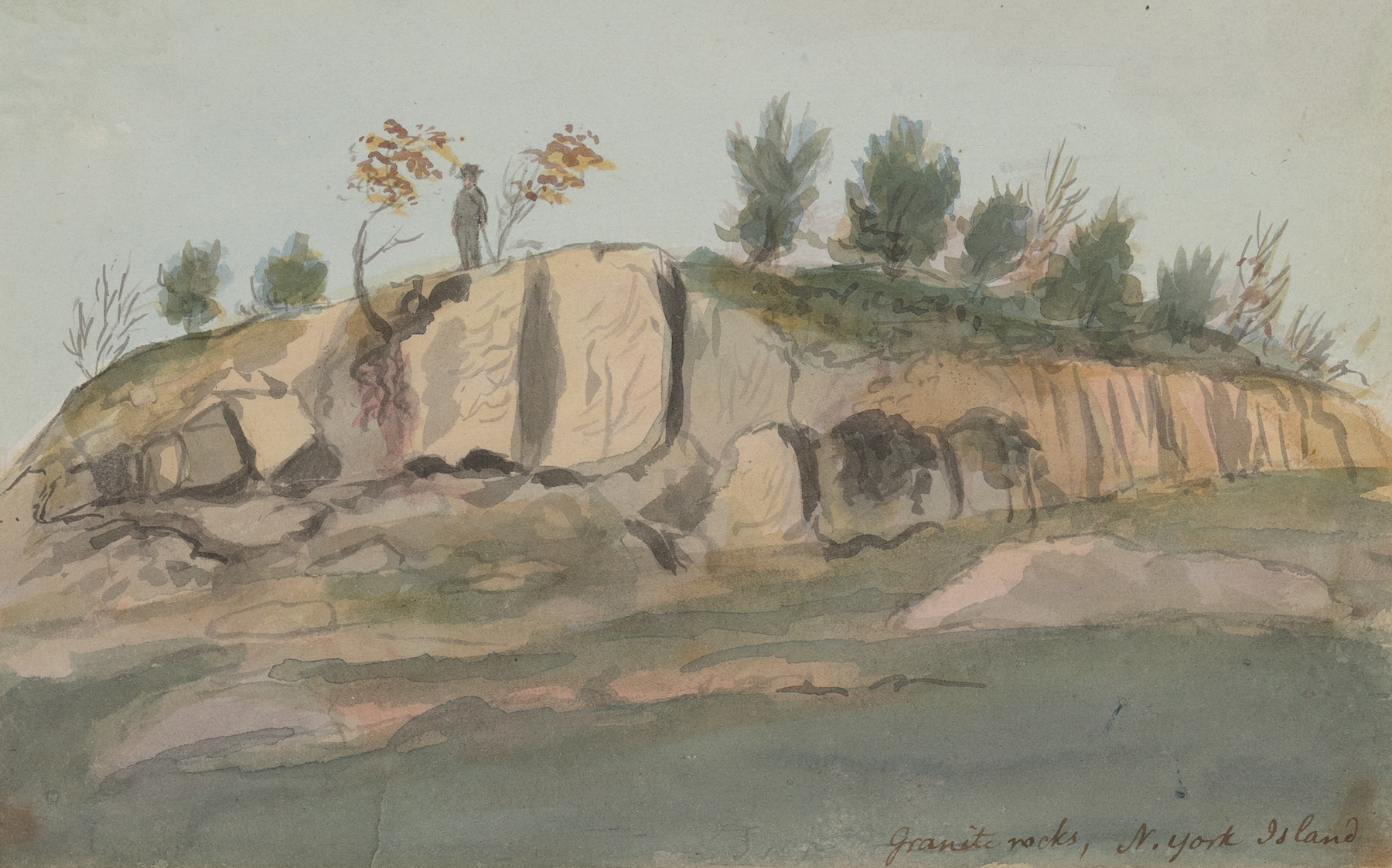 Granite rocks on N. York Island, Romanticism, by Alexander Anderson