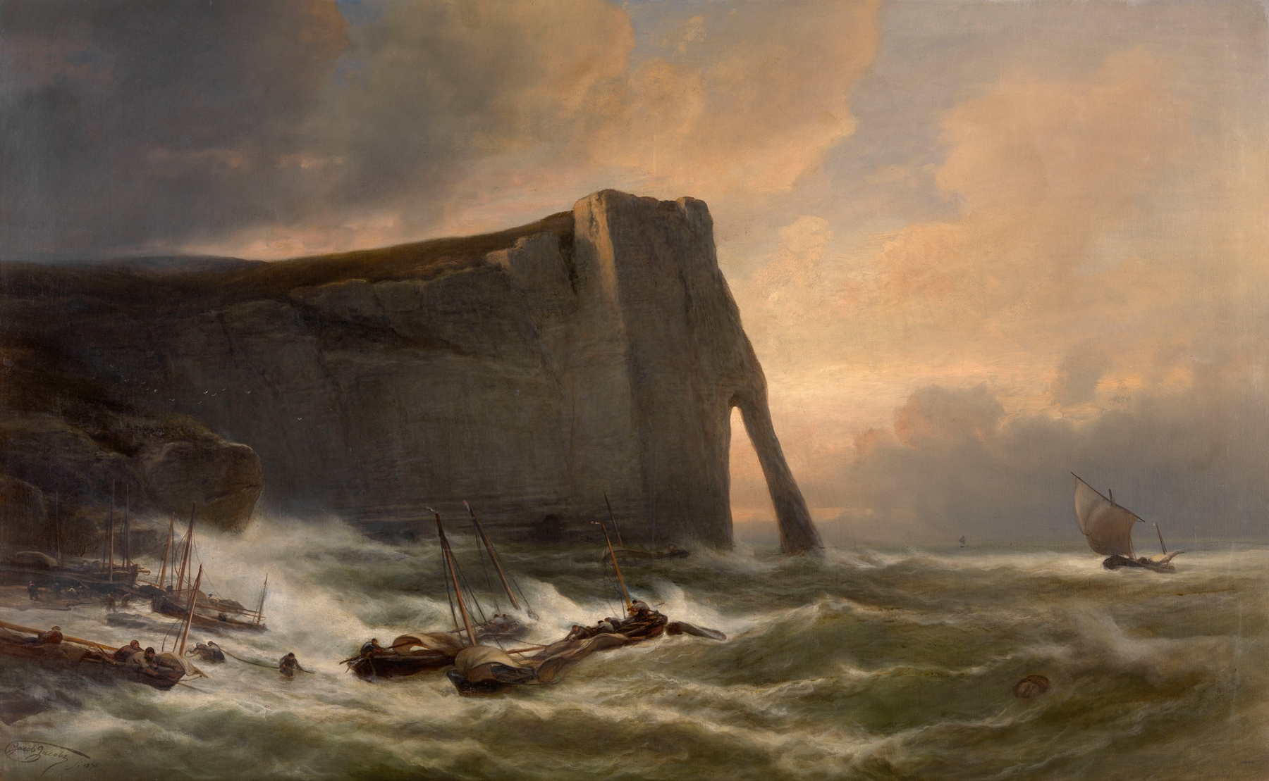 Porte d’ Aval in Etretat, by Jacob Jacobs, public domain
