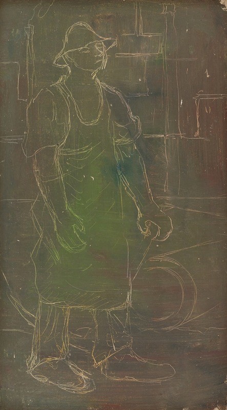 A depiction of a furnace operator at work, showcasing the labor and environment of the industrial age.