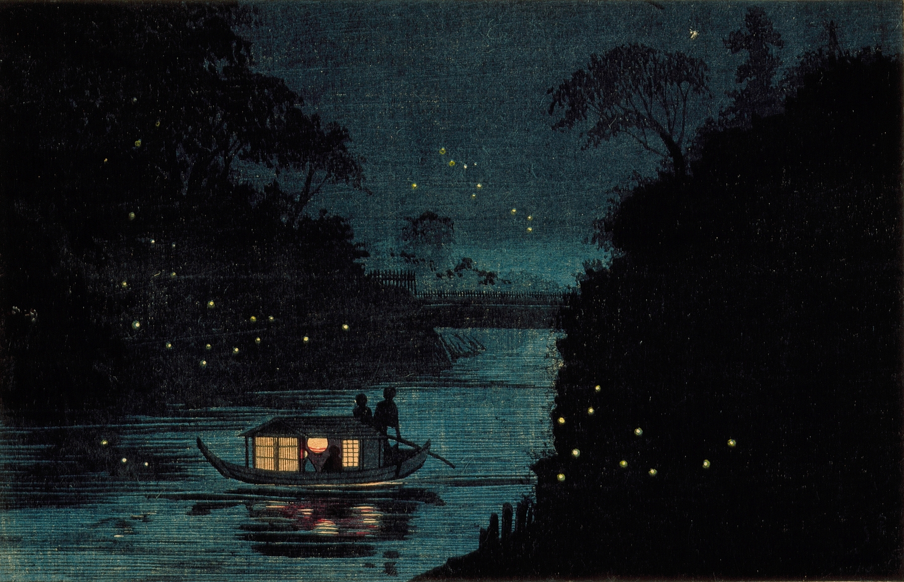 Fireflies at Ochanomizu, by Kobayashi Kiyochika, public domain