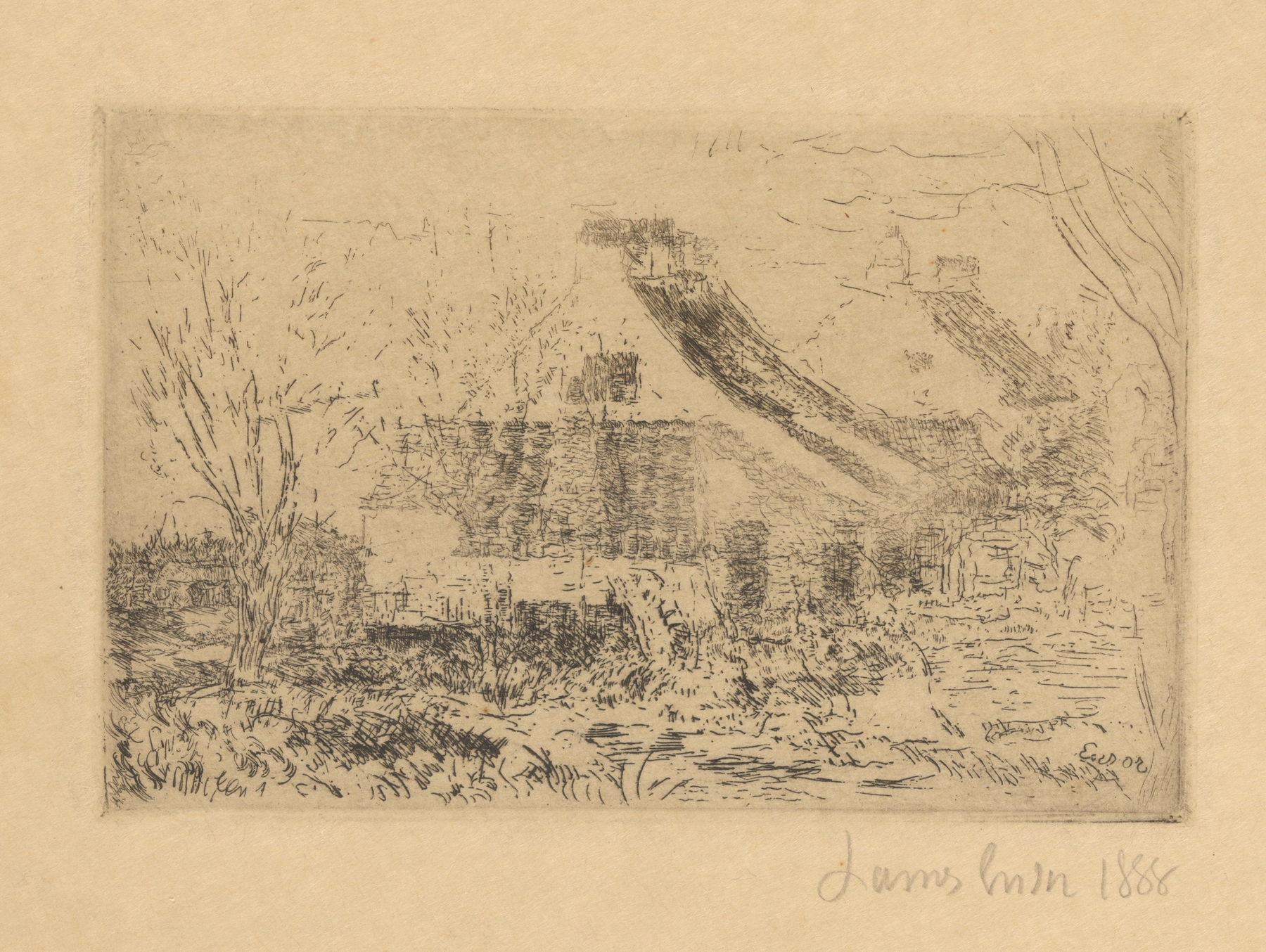 Huisjes in Mariakerke, by James Ensor, public domain