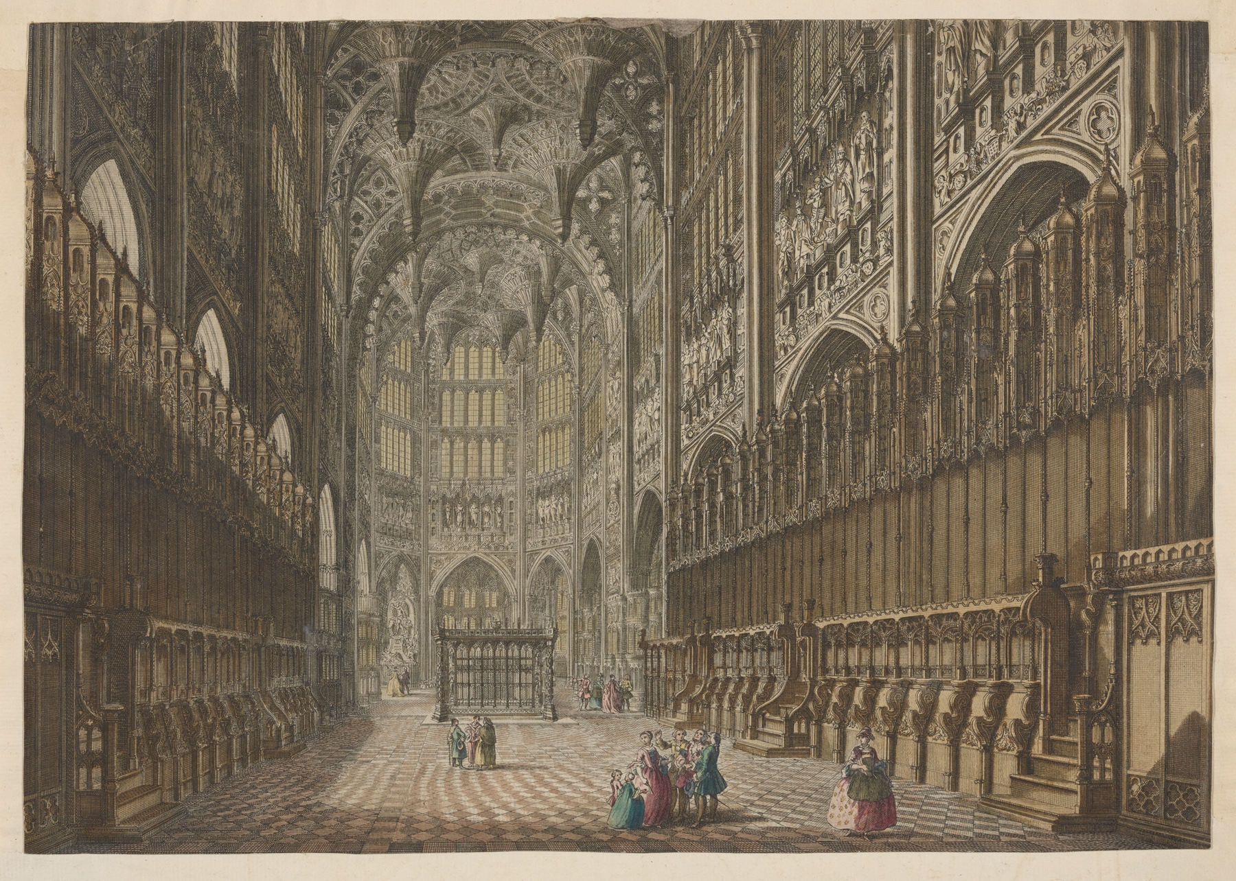 Perspective view of the chapel interior by unknown artist, Gothic style