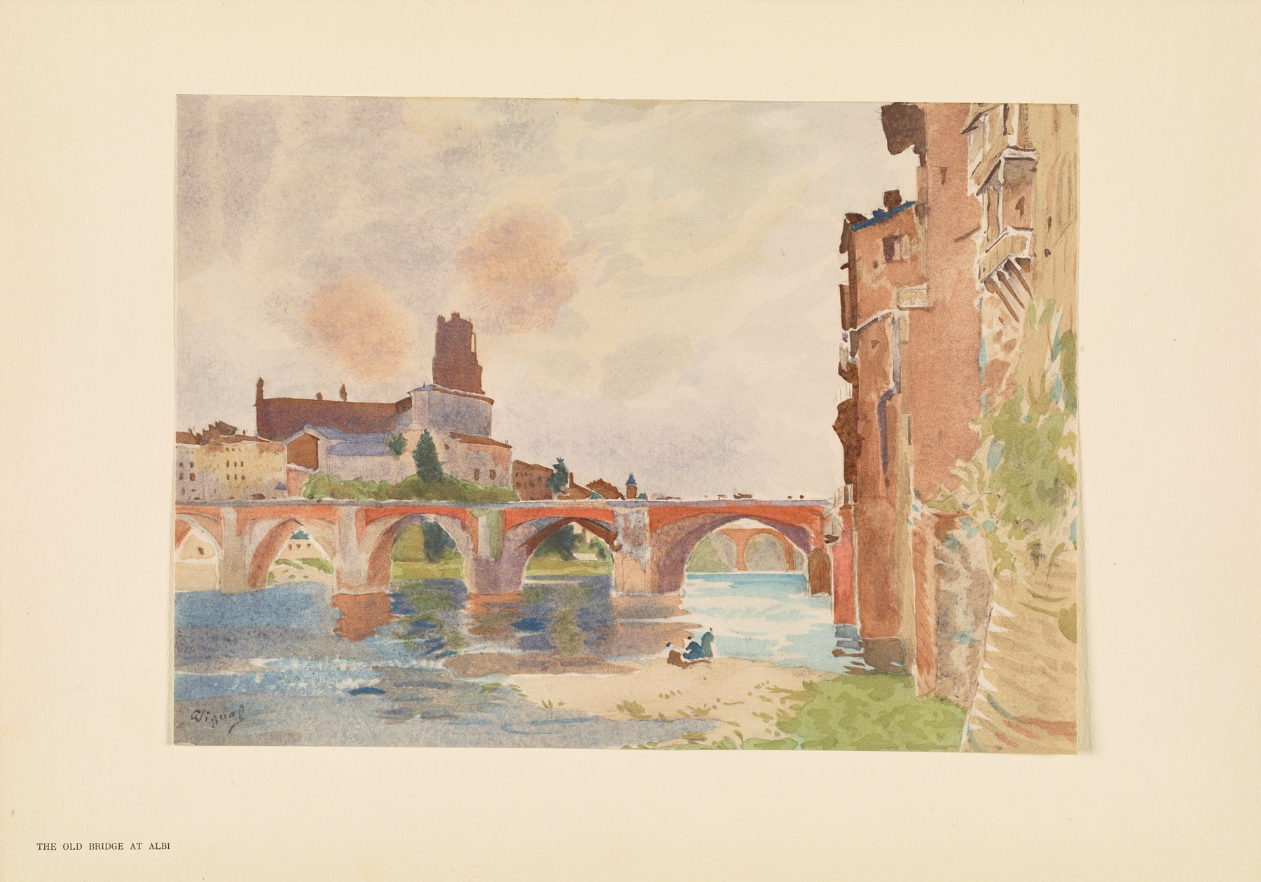 The Old Bridge at Albi by Pierre Vignal, impressionism, landscape