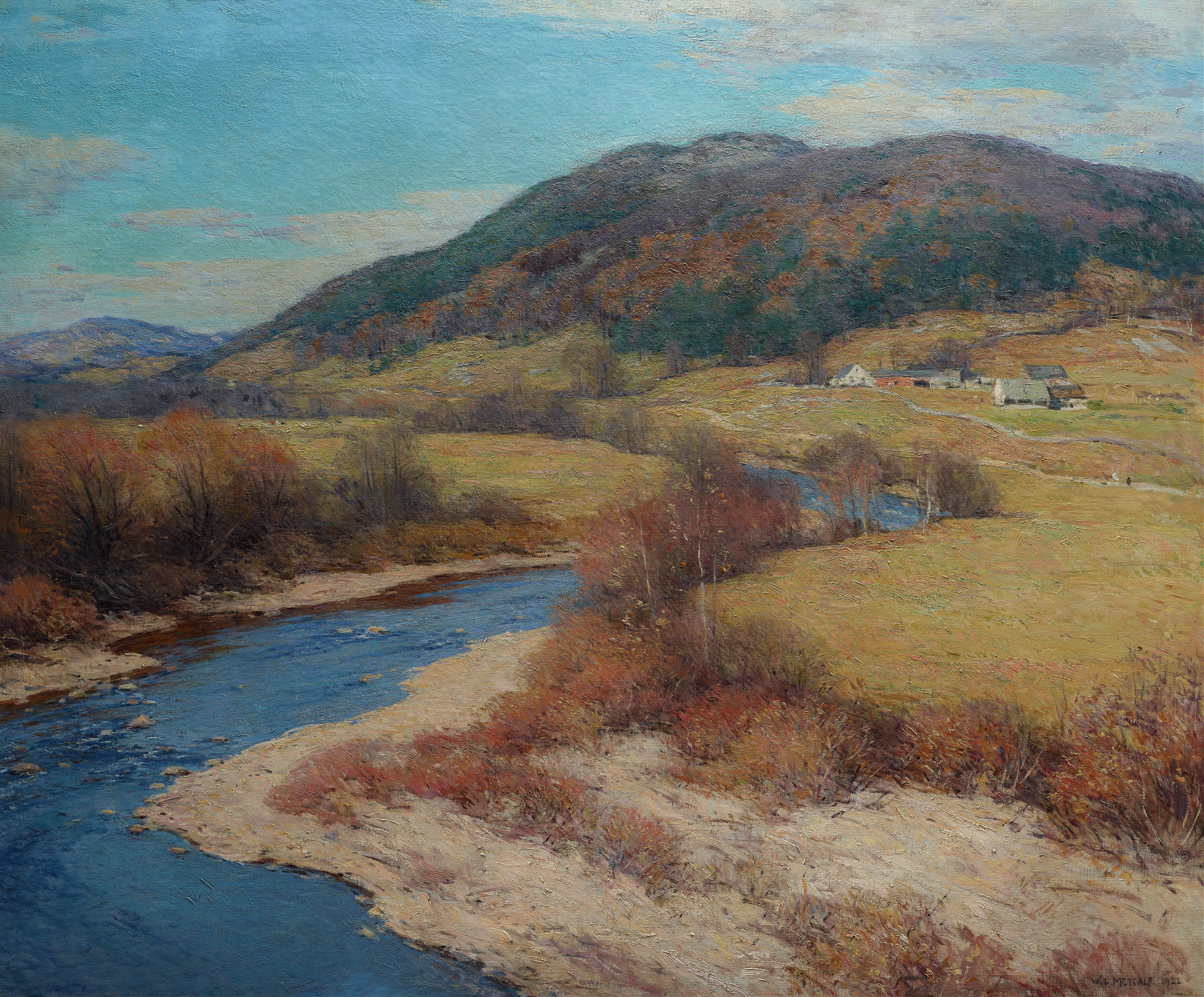 Autumn foliage in Indian Summer, Vermont by Willard Leroy Metcalf, oil painting.