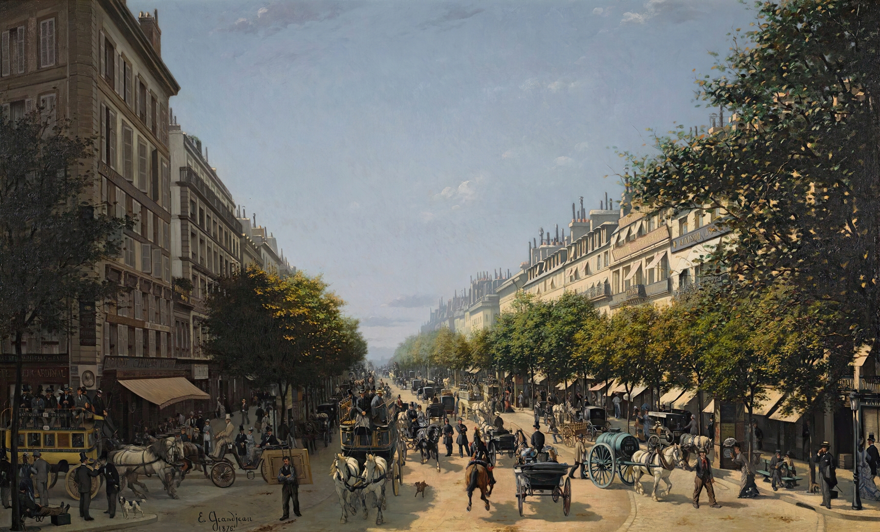 Le boulevard des Italiens, oil on canvas by Edmond Grandjean