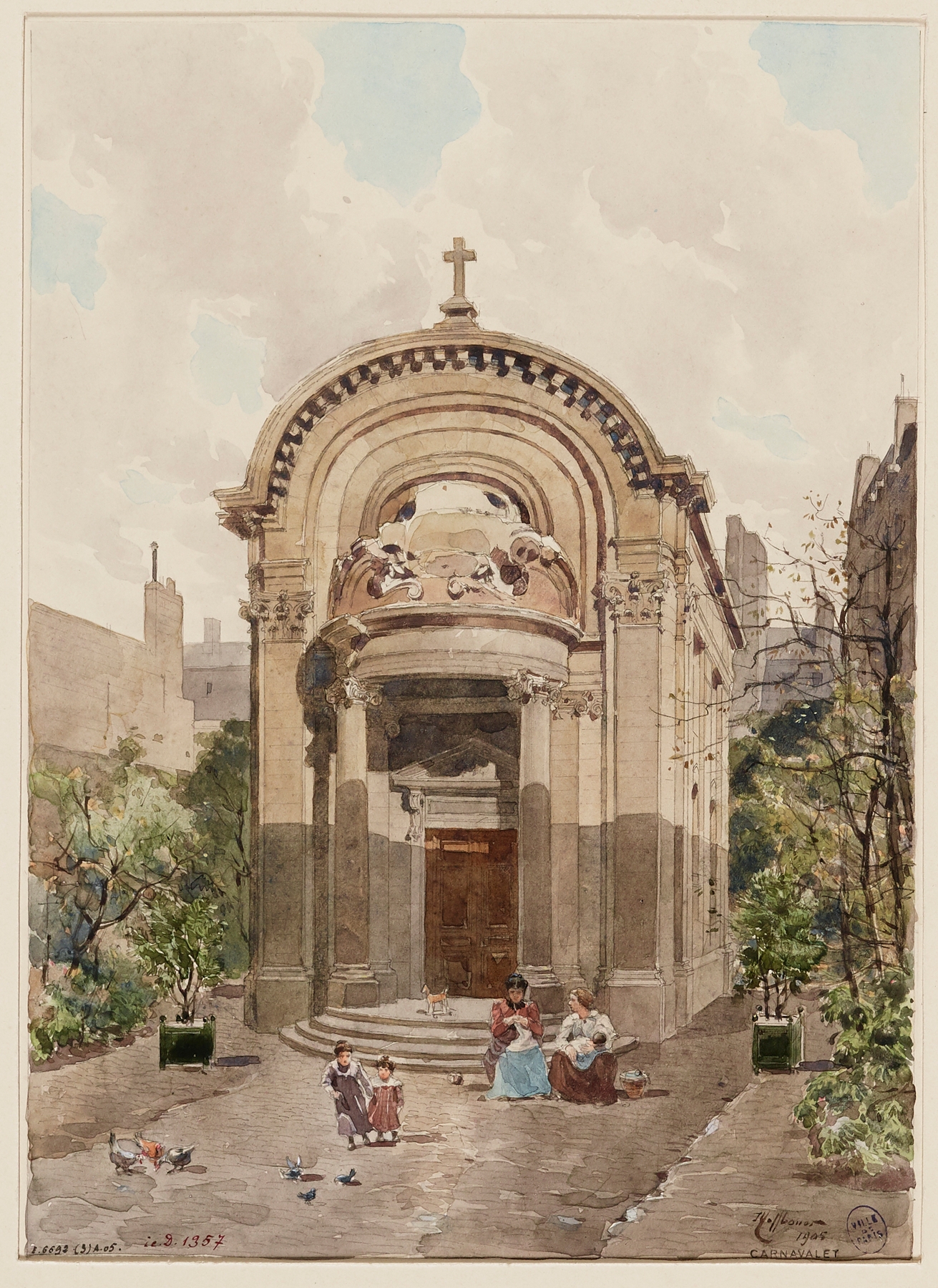 Chapel façade in oil on canvas by Fédor Hoffbauer