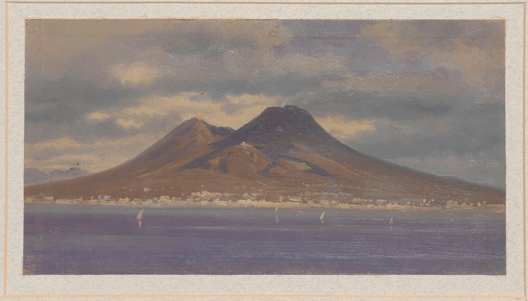Vesuvius and the Harbour of Naples, oil on canvas by Arthur Blaschnik