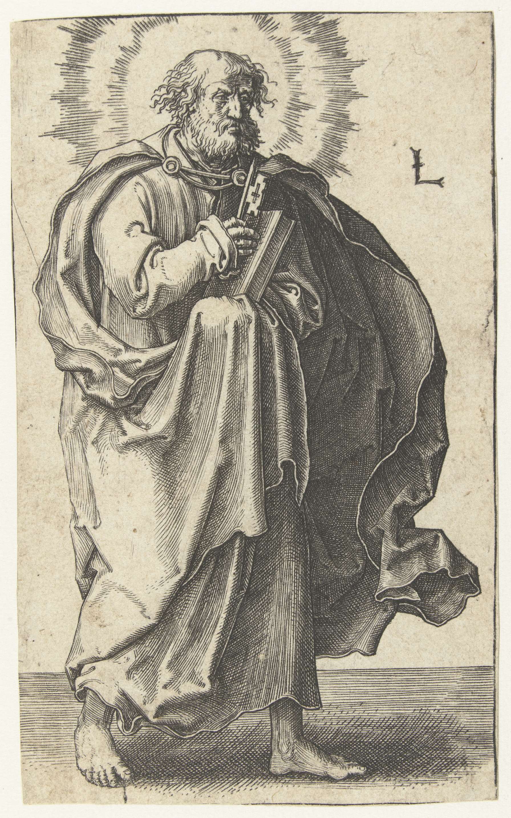De apostel Petrus, by Lucas van Leyden, public domain