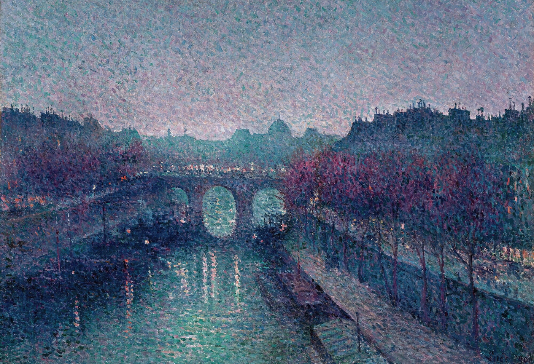 Le Pont-Neuf, La Seine, Petit Bras, by Maximilien Luce, public domain