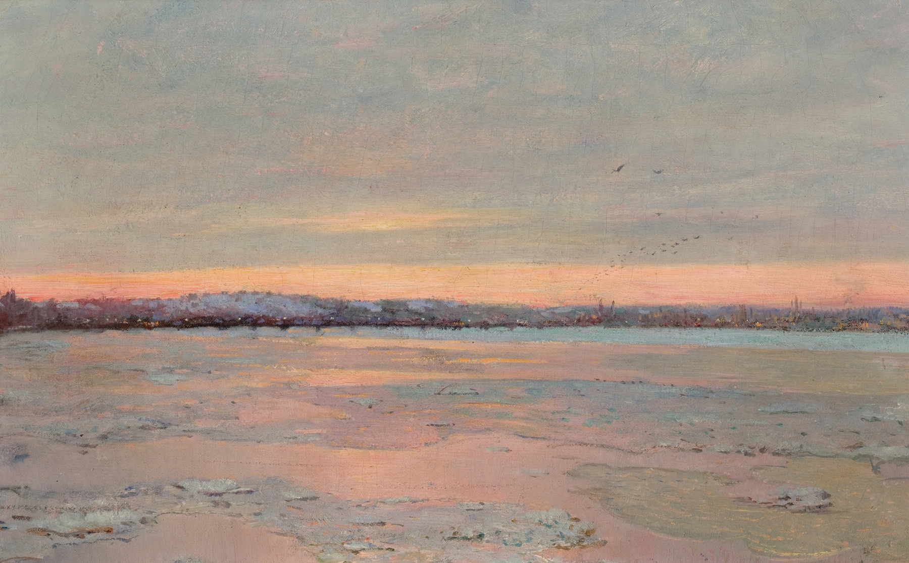 Winter Twilight on the Charles River, by Edward Emerson Simmons, public domain