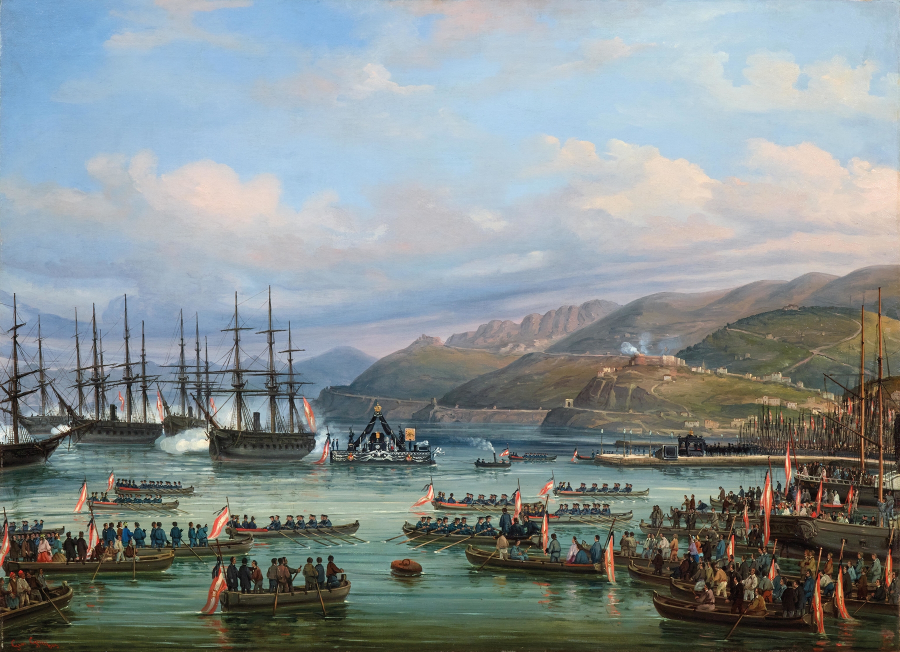 Historical scene of a solemn procession by Giovanni Grubas, medium unknown.