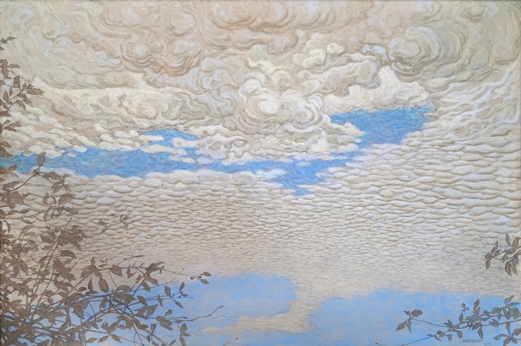 Abstract artwork Cloud by Bror Lindh, featuring soft greys and whites.