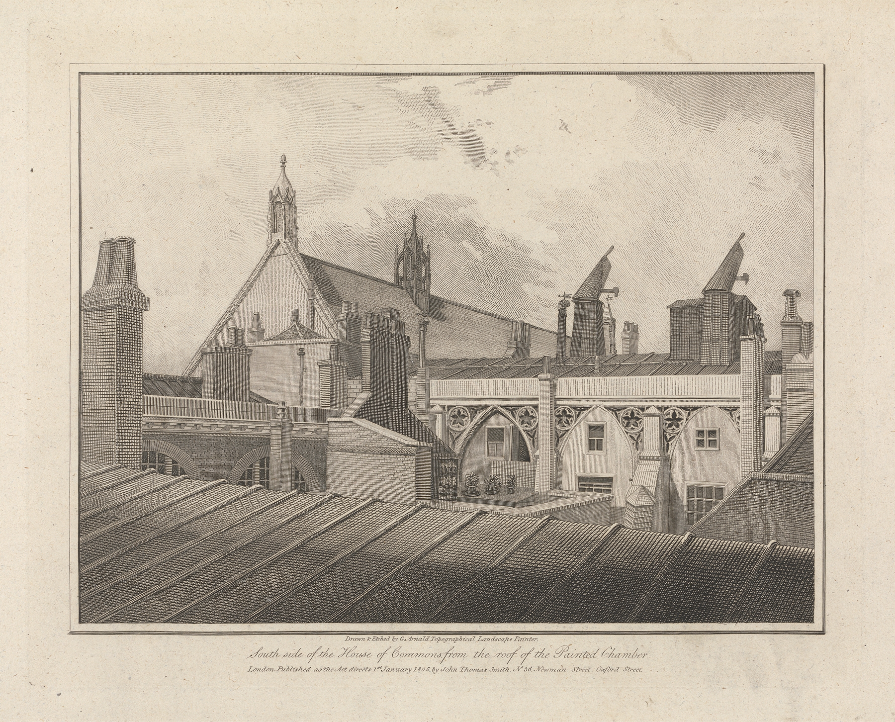 South Side of the House of Commons, oil on canvas by George Arnald